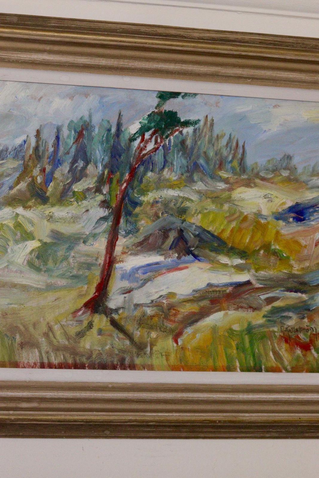 photo furniture Mid Century Original Swedish Oil On Panel "Landscape" By E Kellstrom  Vintage & Framed