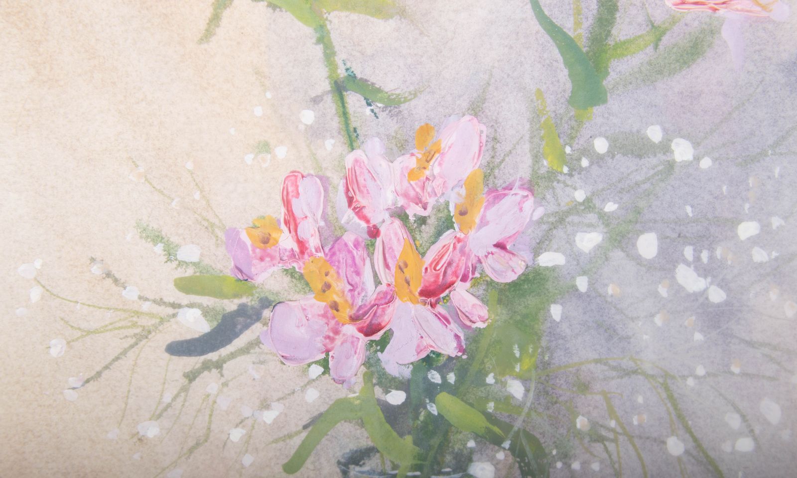 Robert Tucker   20th Century Watercolour, Freesias And Blossom Sprays photo Art