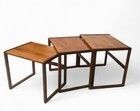G Plan Teak Nest Of Tables Mid Century Retro Quadrille Chequered Tops photo buy