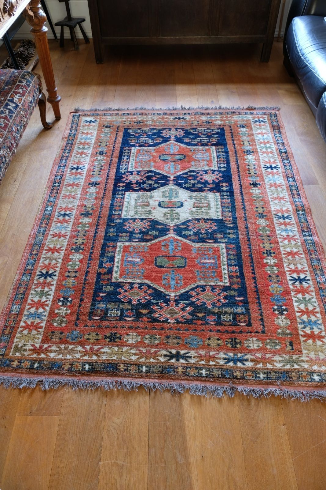Caucasus Kazak Wool Rug With Shield Kazak Medallions photo buy