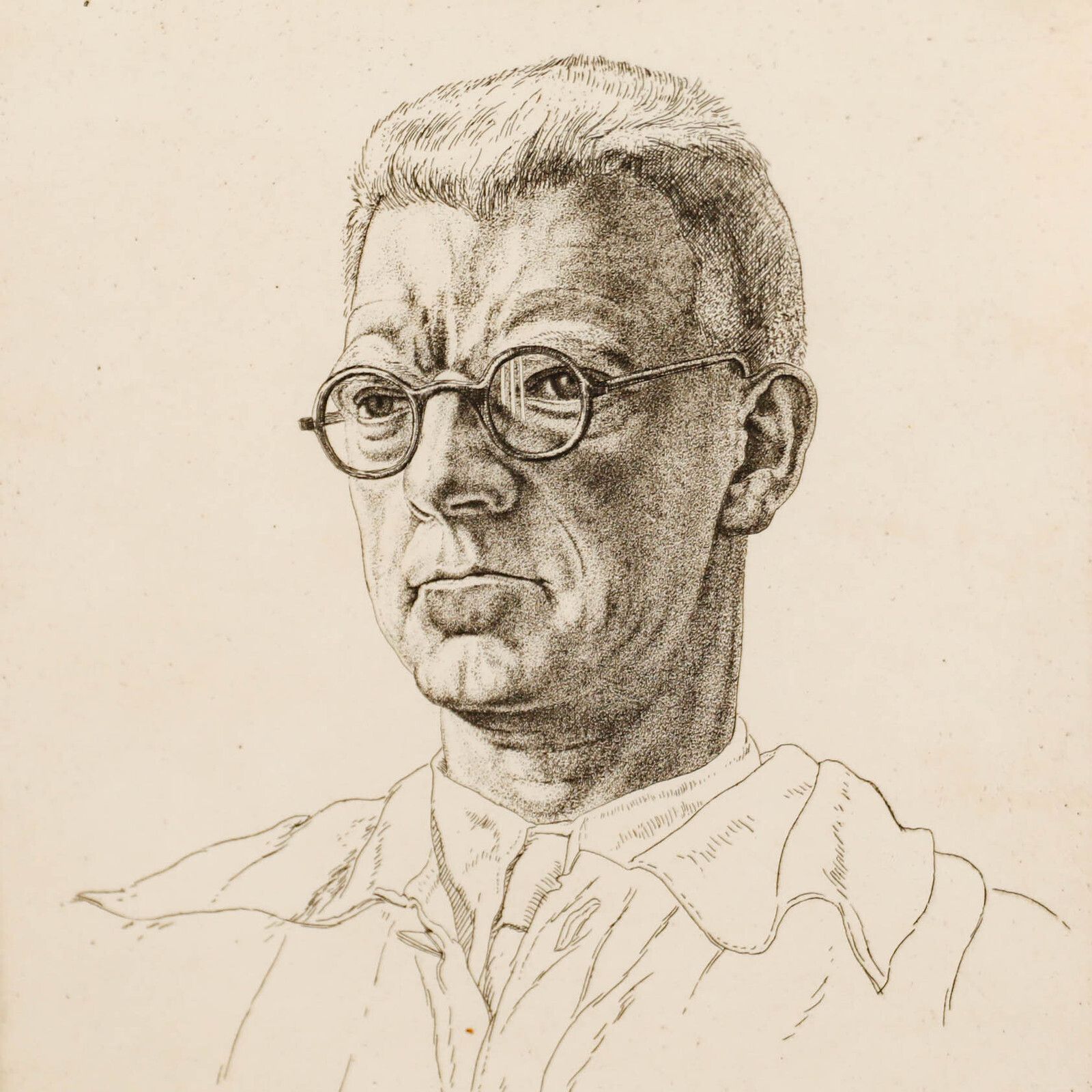 Edgar Holloway (1914 2008)   Framedetching, Portrait Of Alec Buckels (1892 1972) photo 240.0