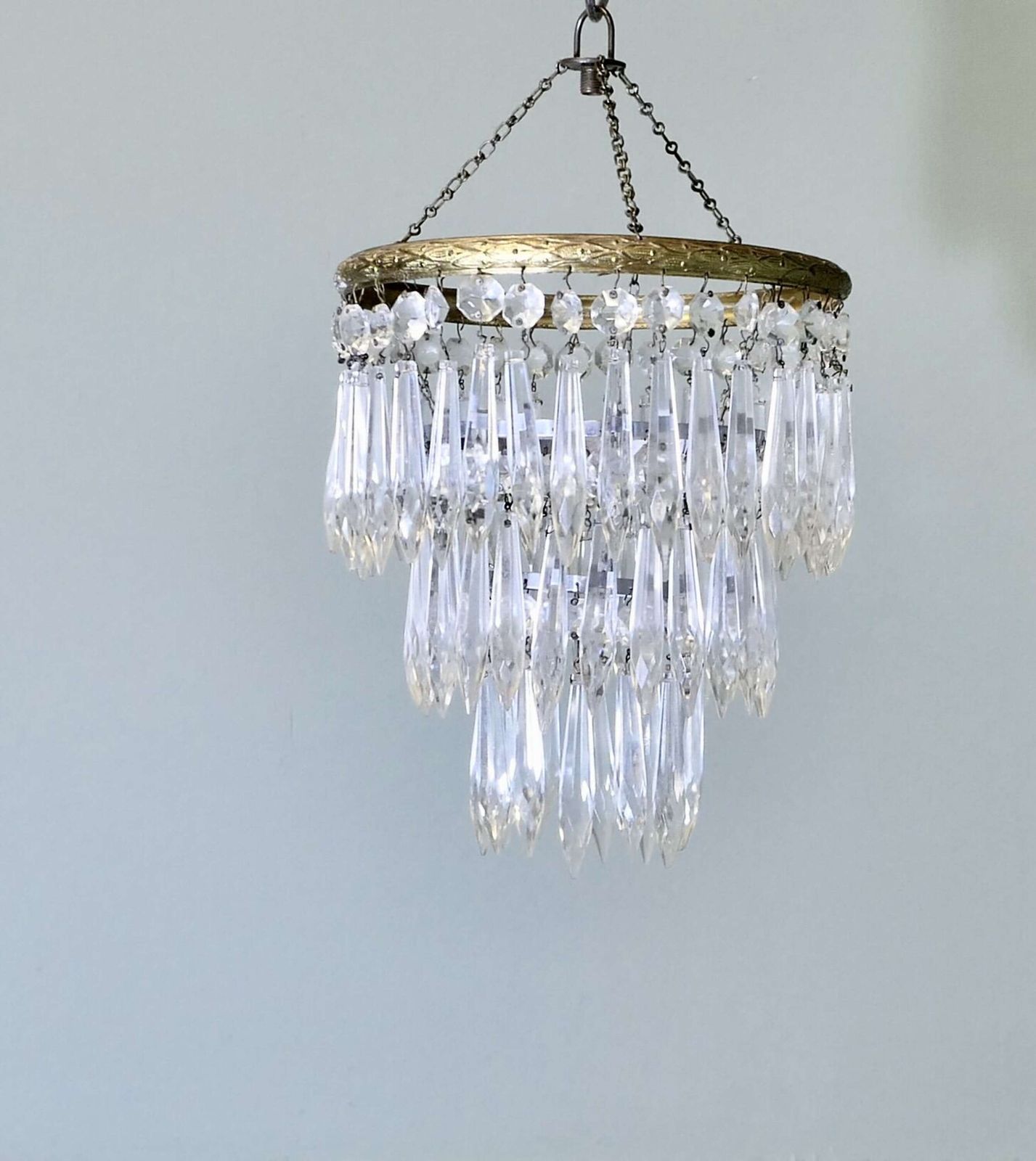A Lovely Waterfall 3 Tier Crystal Chandelier photo furniture