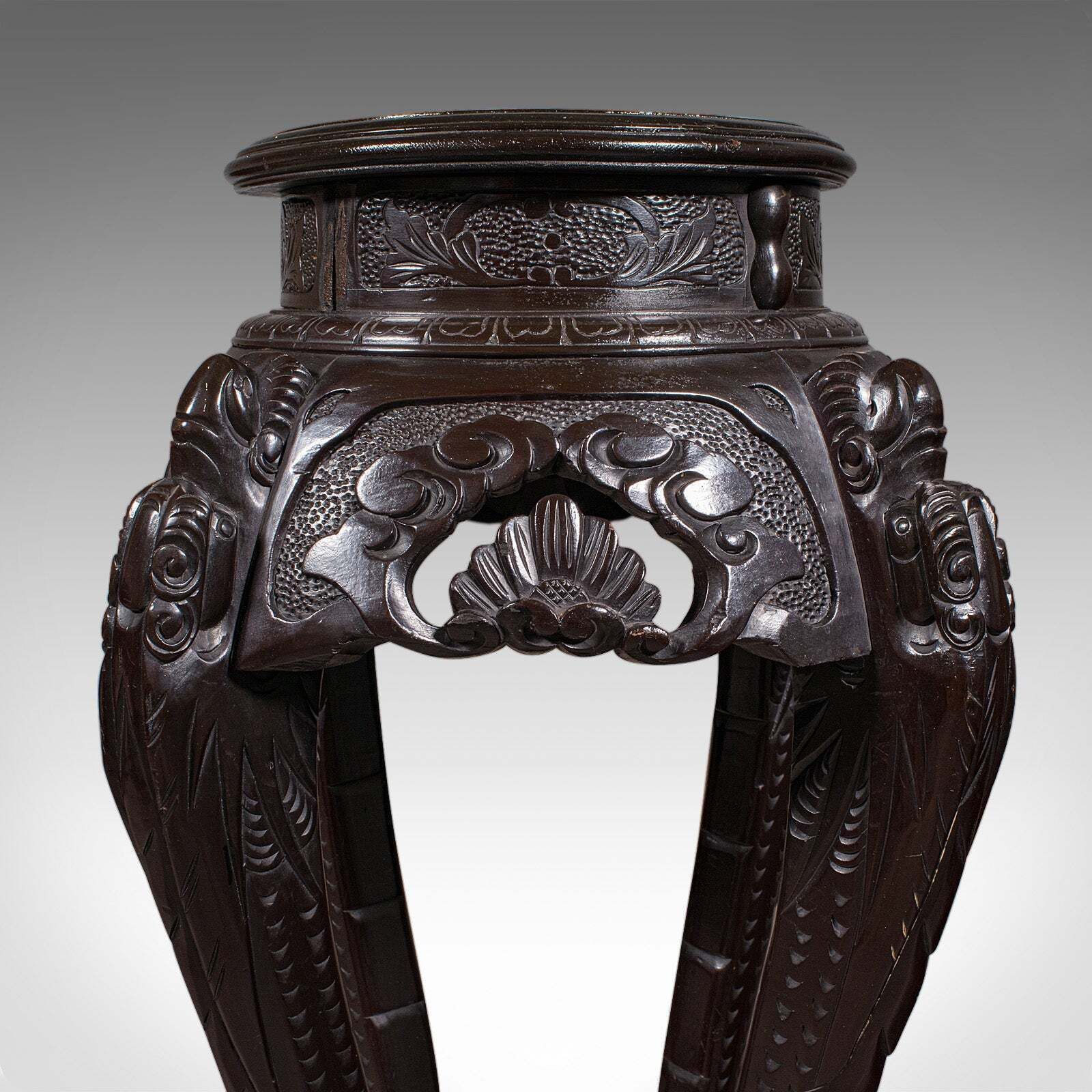 Antique Jardiniere Stand, Japanese, Ebonised, Portico Planter Table, Victorian photo vintage