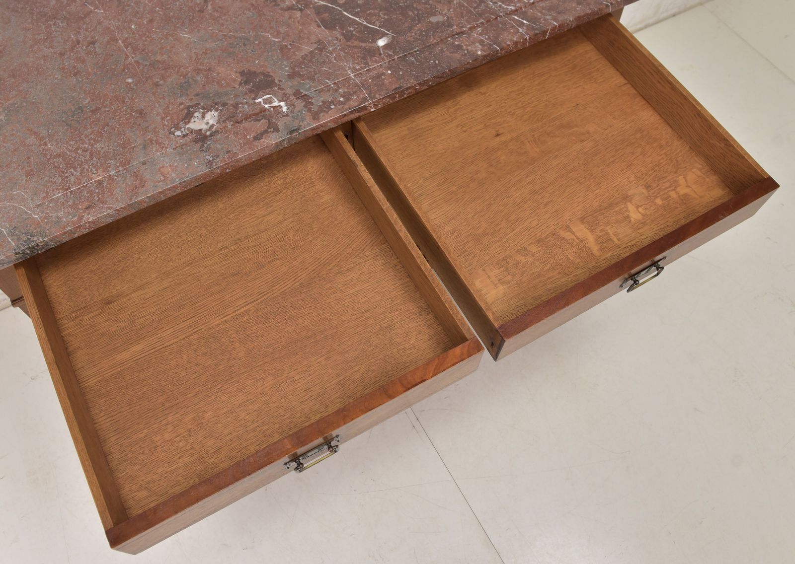 1101.0 Antique! Chest Of Drawers Restored Mahogany Art Nouveau Marble Sideboard Cabinet photo