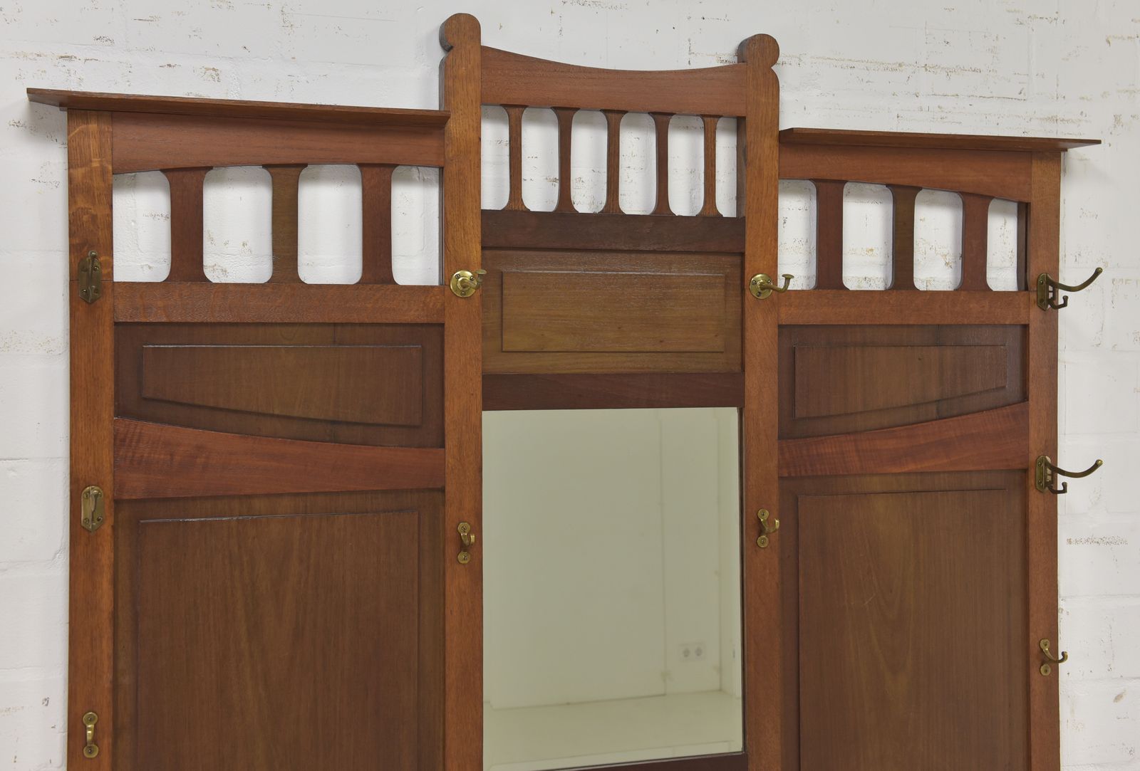 Antique! Wardrobe Restored Art Nouveau Circa 1920 Oak Mahogany photo for sale