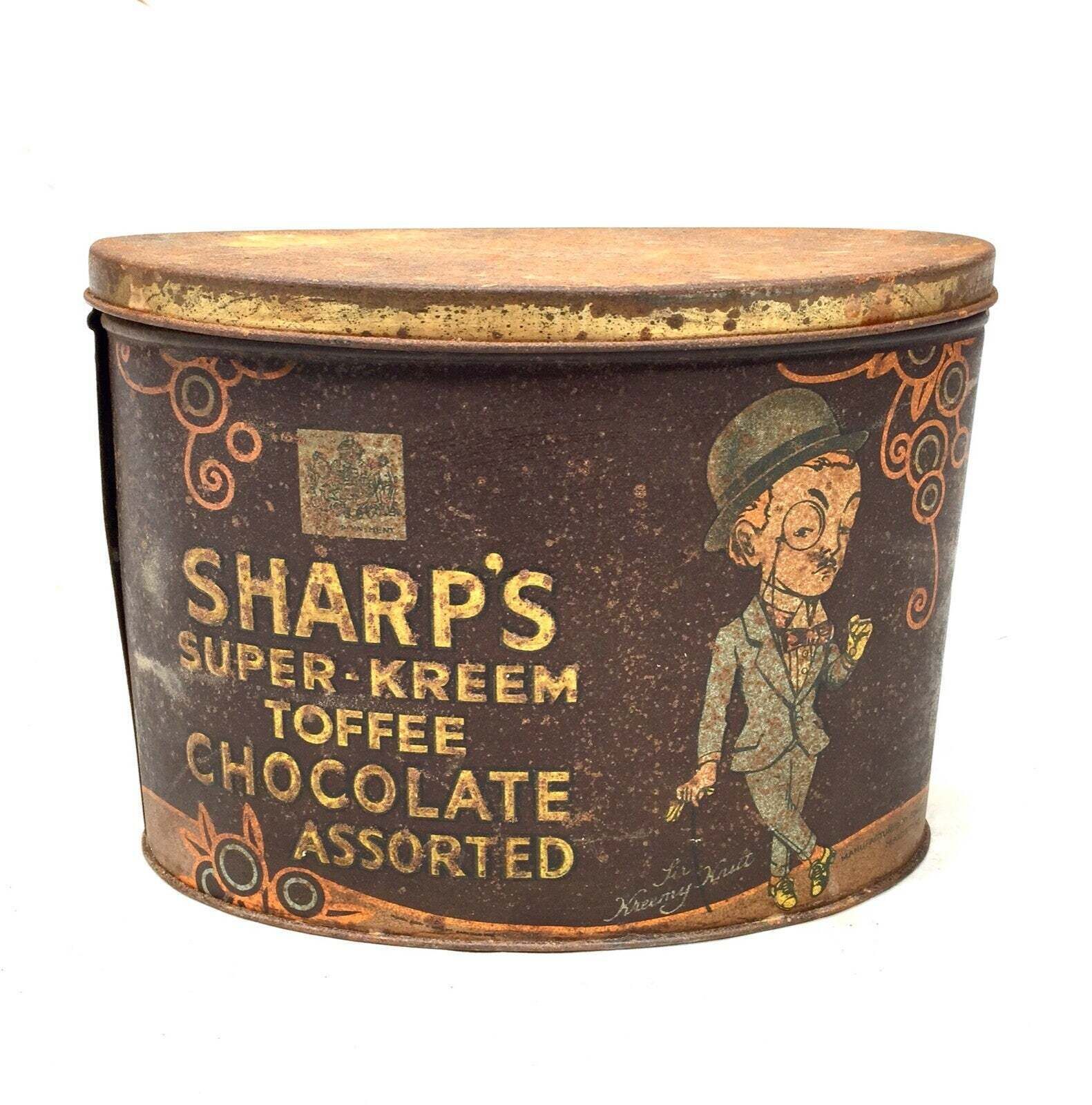 Antique Advertising   Early 20th Century Edward Sharps Super Kreem Toffee Tin