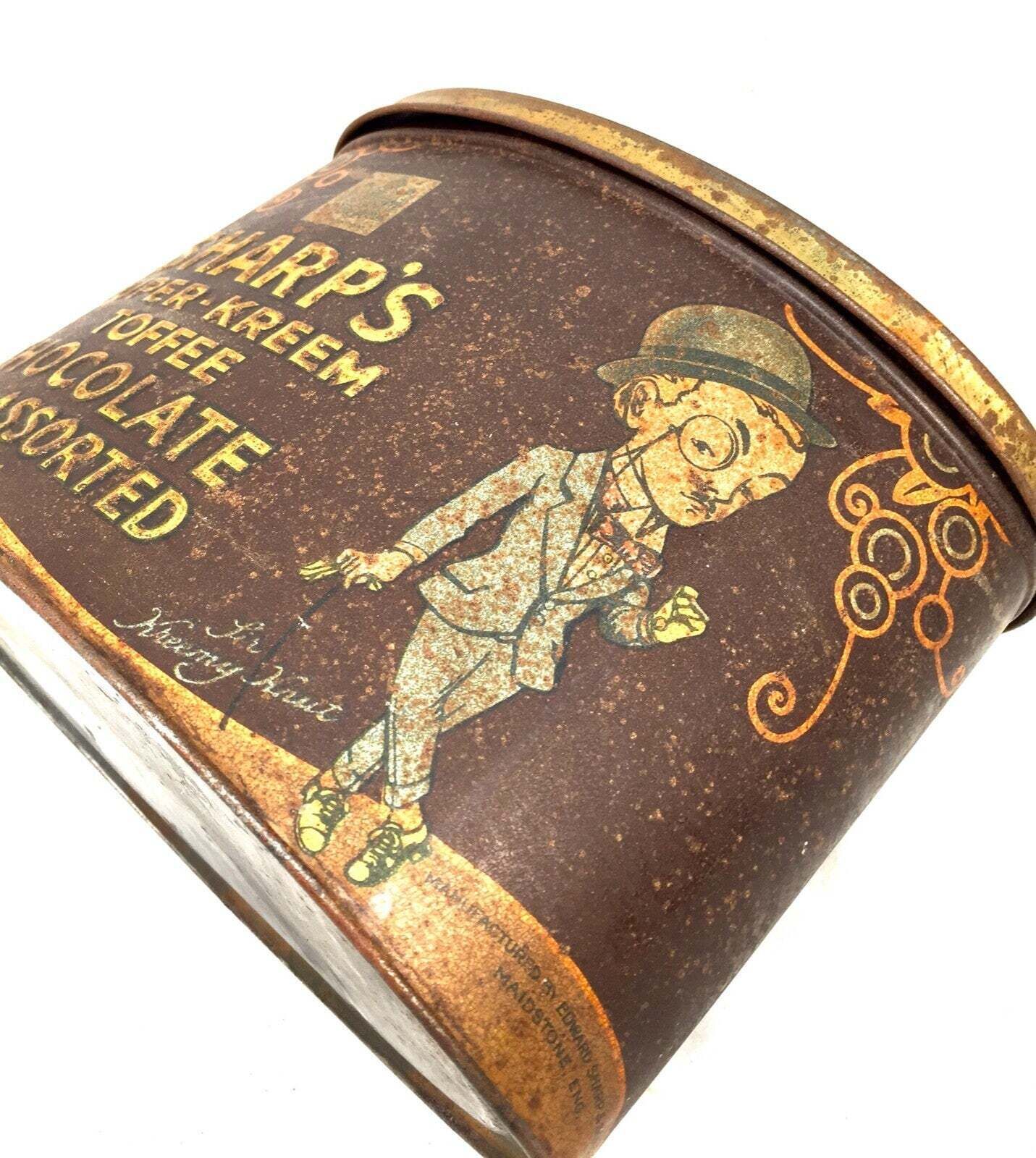 photo for sale Antique Advertising   Early 20th Century Edward Sharps Super Kreem Toffee Tin