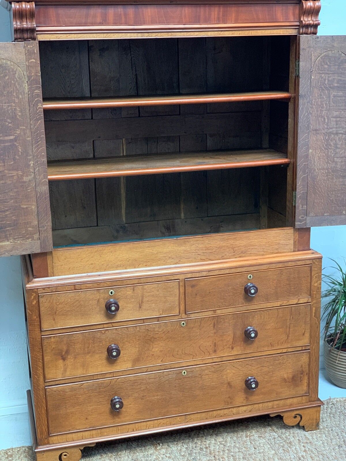 Oak Linen Press/Housekeeping Cupboard photo for sale