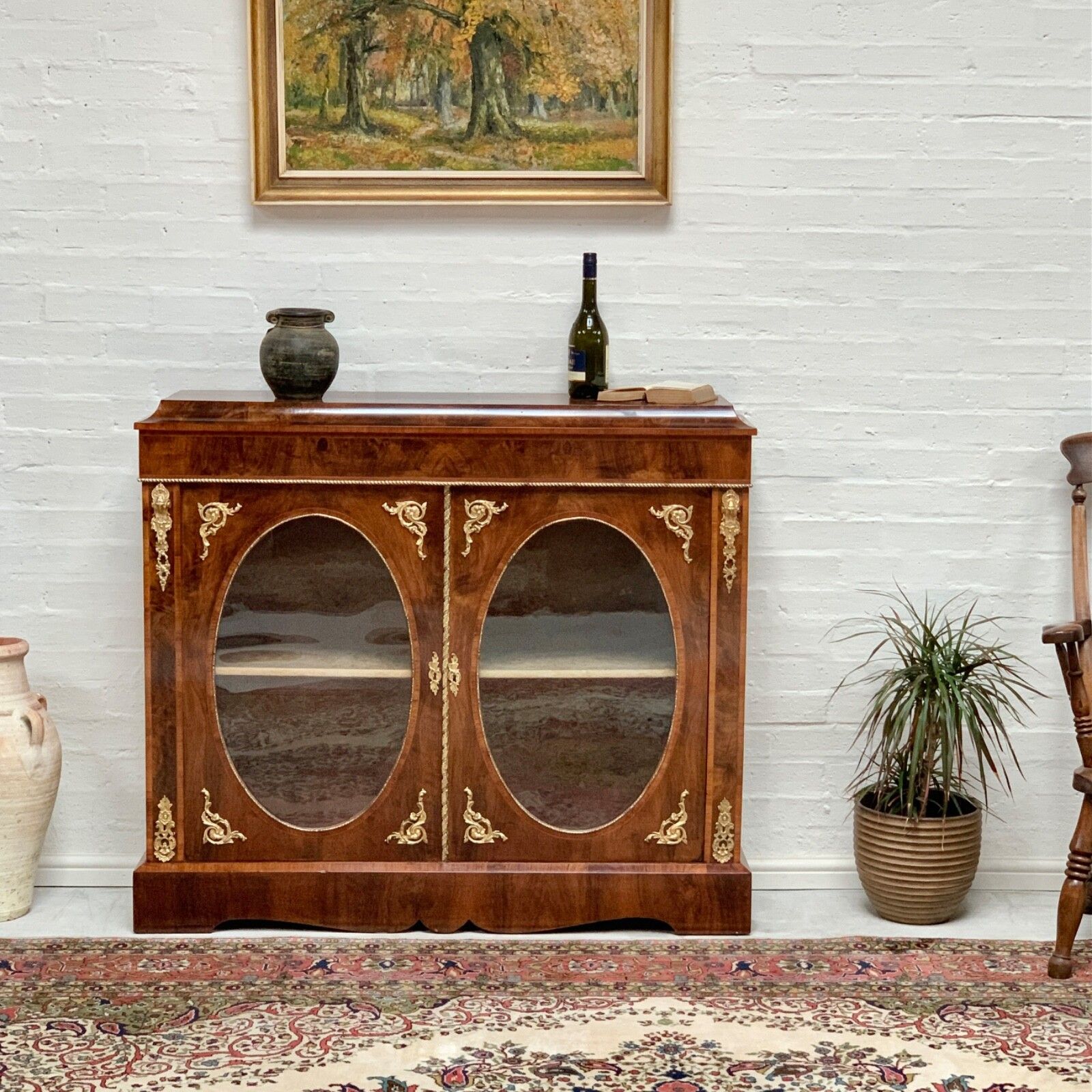Victorian Figured Walnut Pier Cabinet photo furniture
