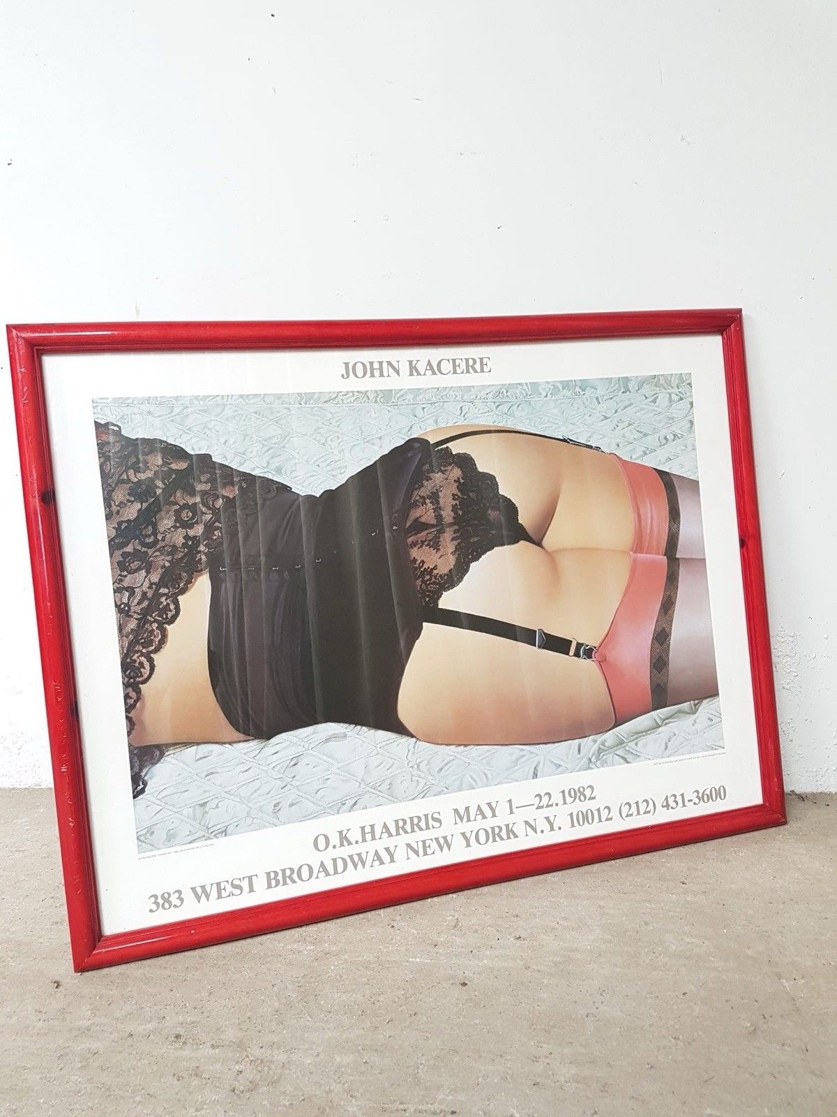 Vtg Late Mid Century 80s John Kacere Ileana 82 Framed Exhibition Poster R869 photo Art