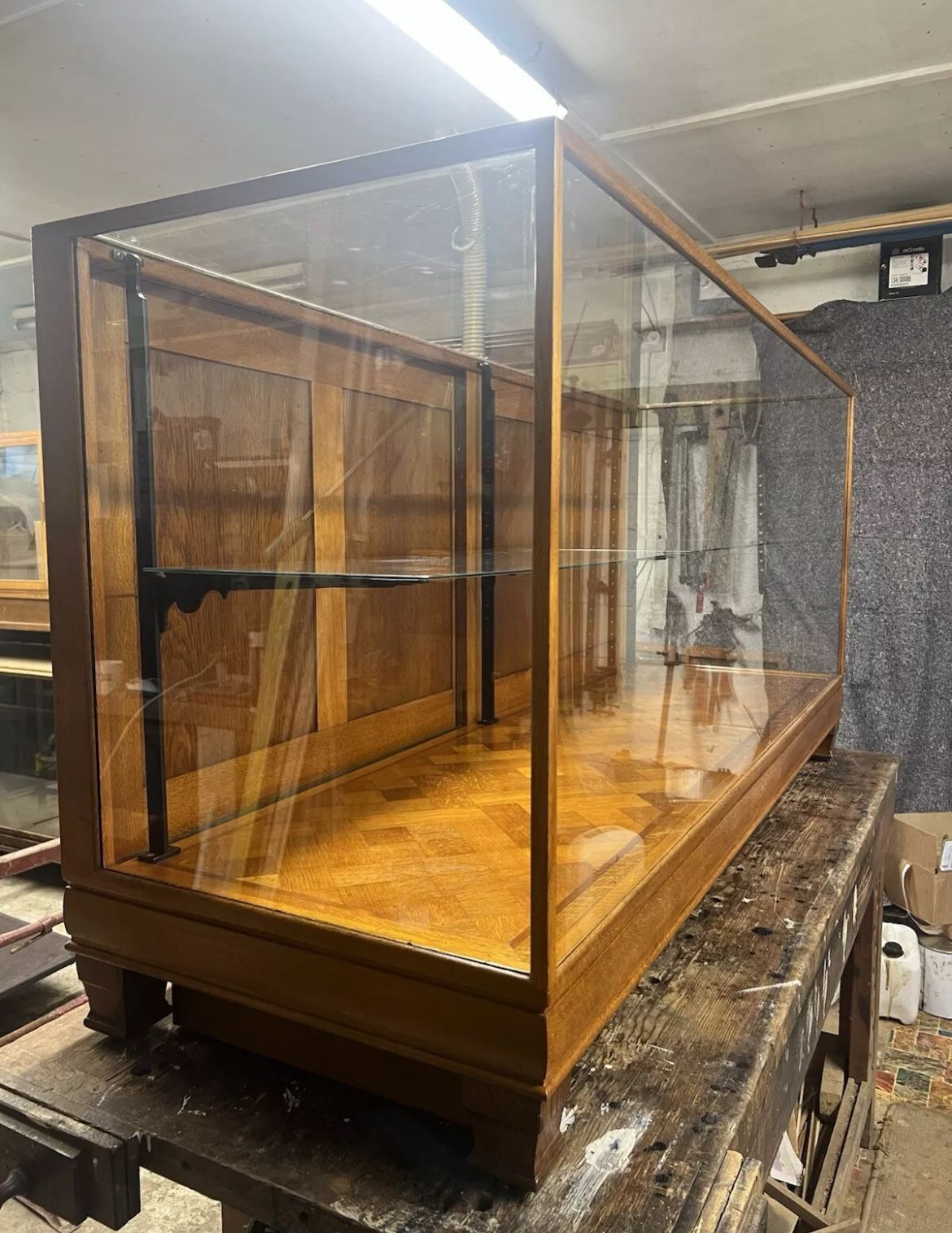 Antique Shop Display Counter Parquet photo for sale