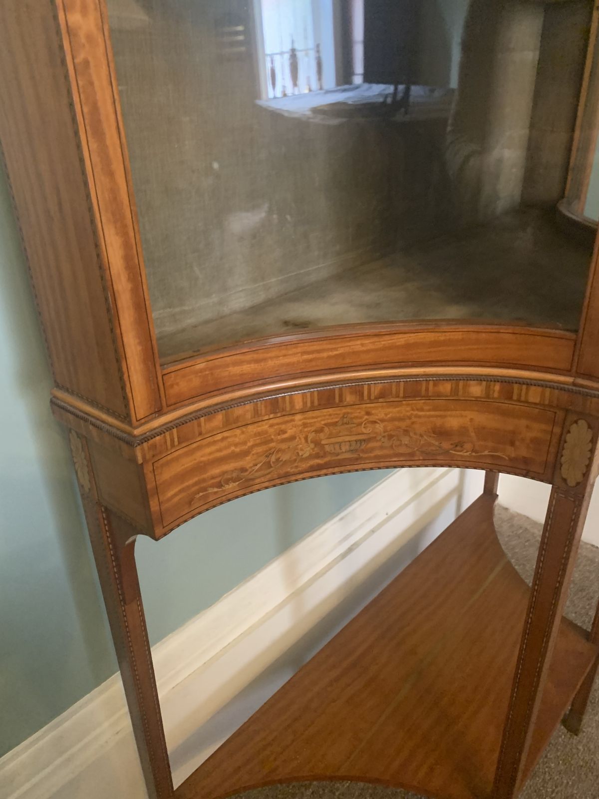 Edwardian Inlaid Satinwood Display Cabinet photo furniture