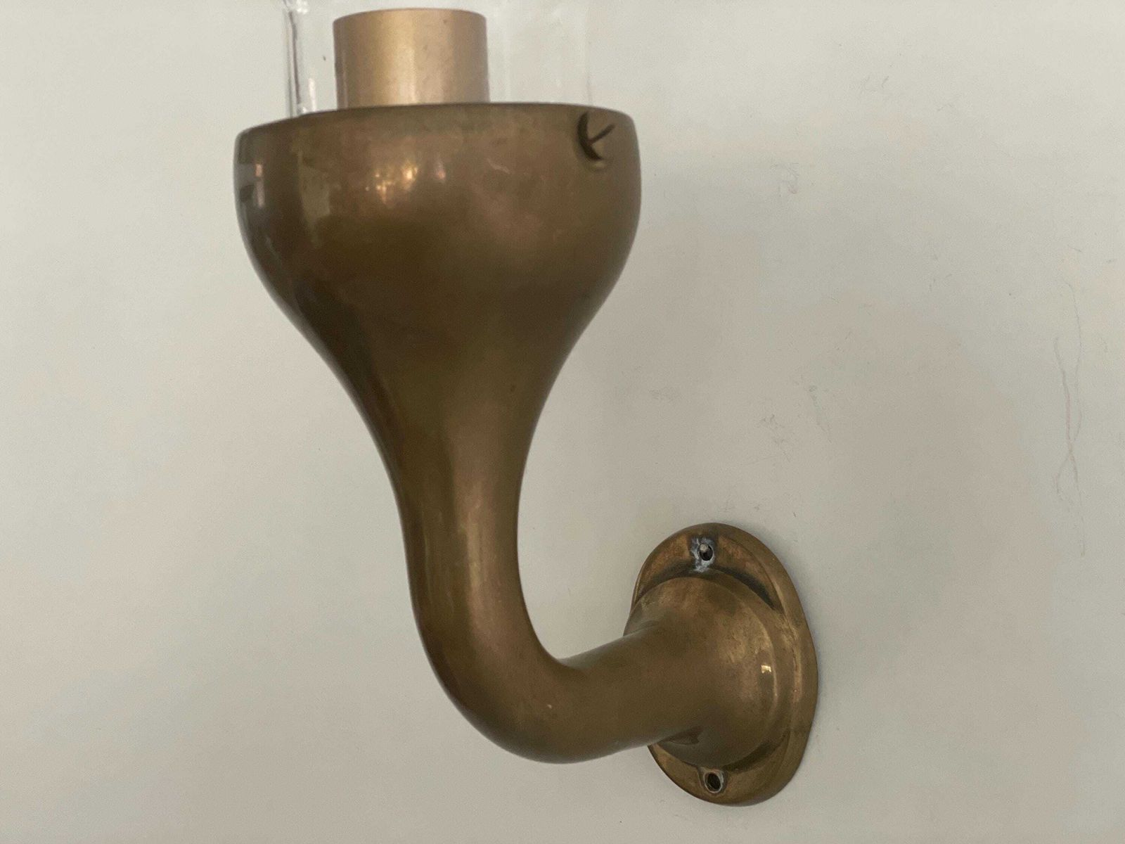 Bronze And Glass Pair Of Wall Lamps, 1960's, Italy photo vinterior