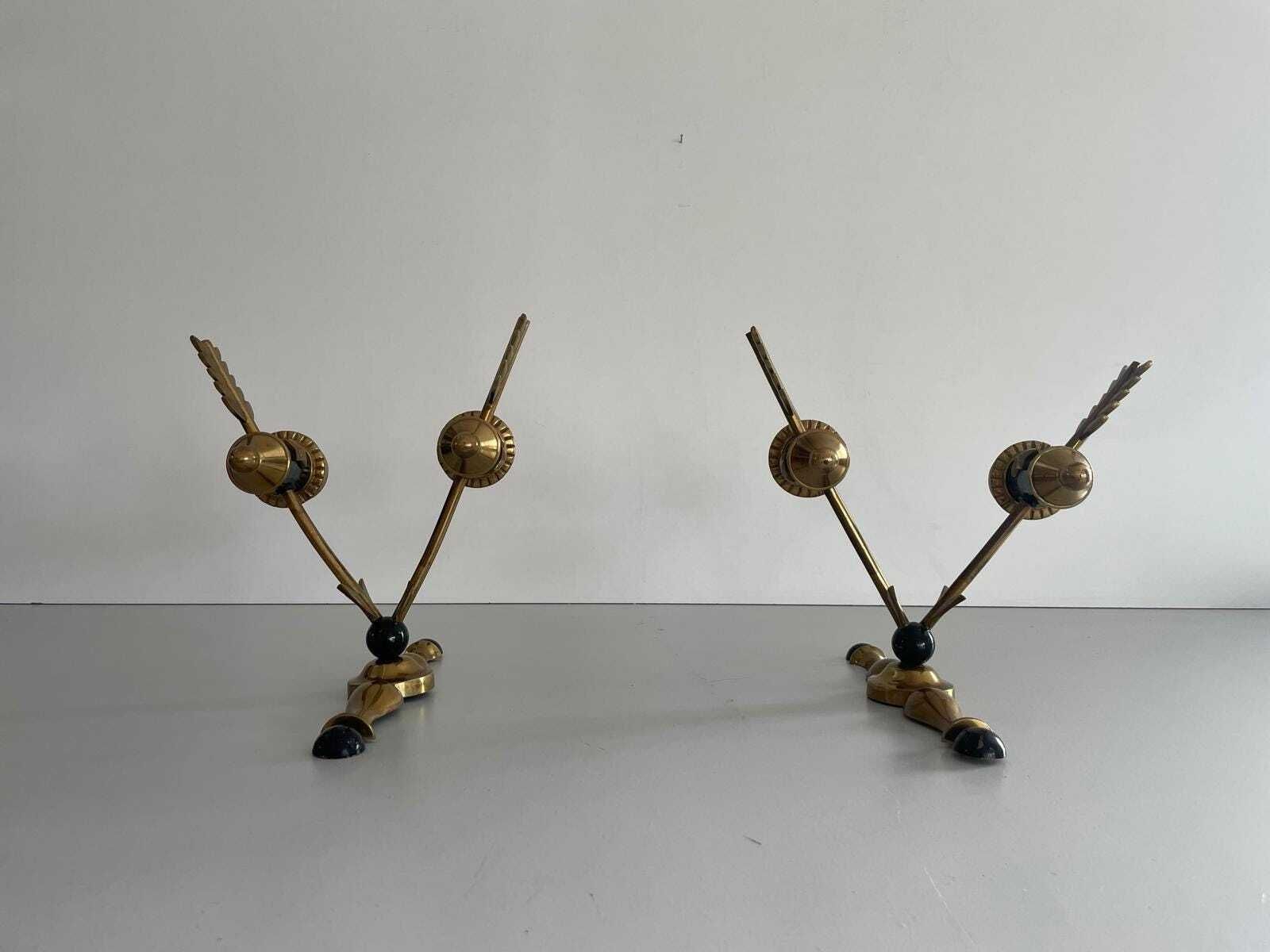 Mid Century Brass Arrow Pair Of Sconces, 1960s, France photo for sale