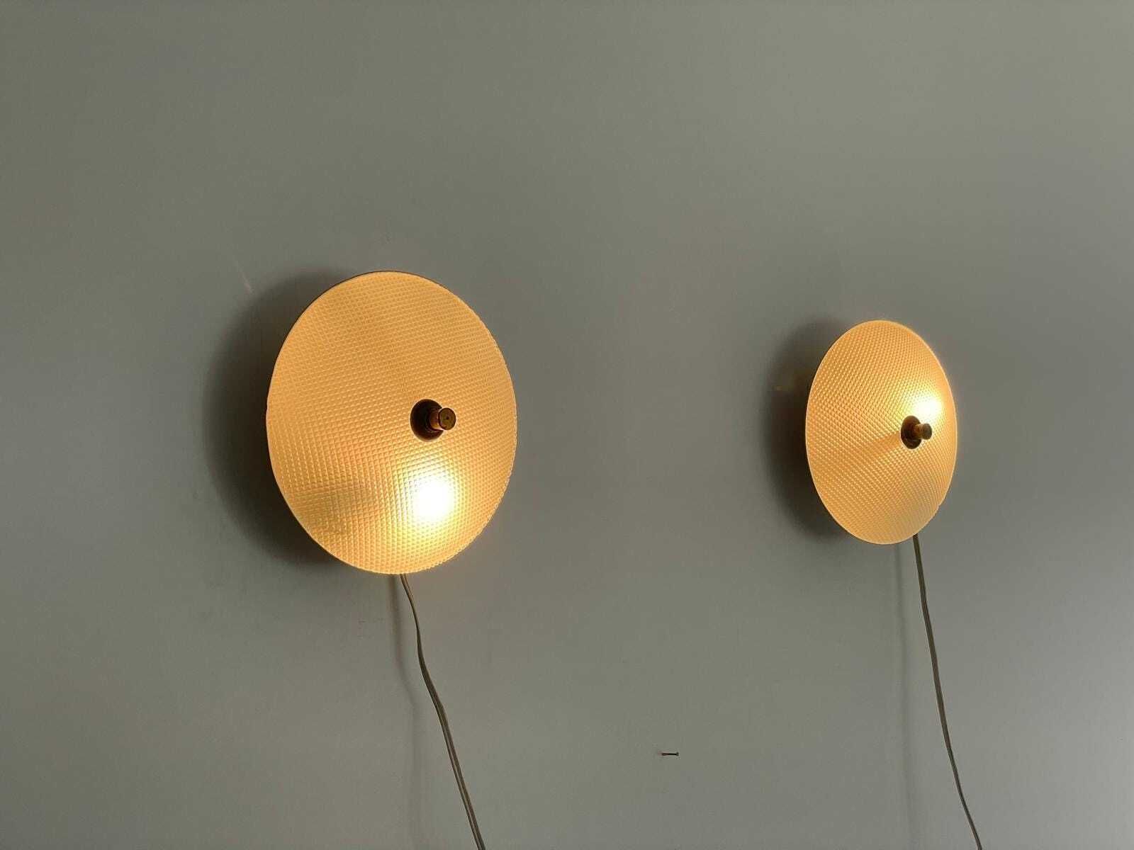 Textured Glass And White Metal Pair Of Sconces By Oscar Torlasco For Lumi, 1950s, Italy photo for sale
