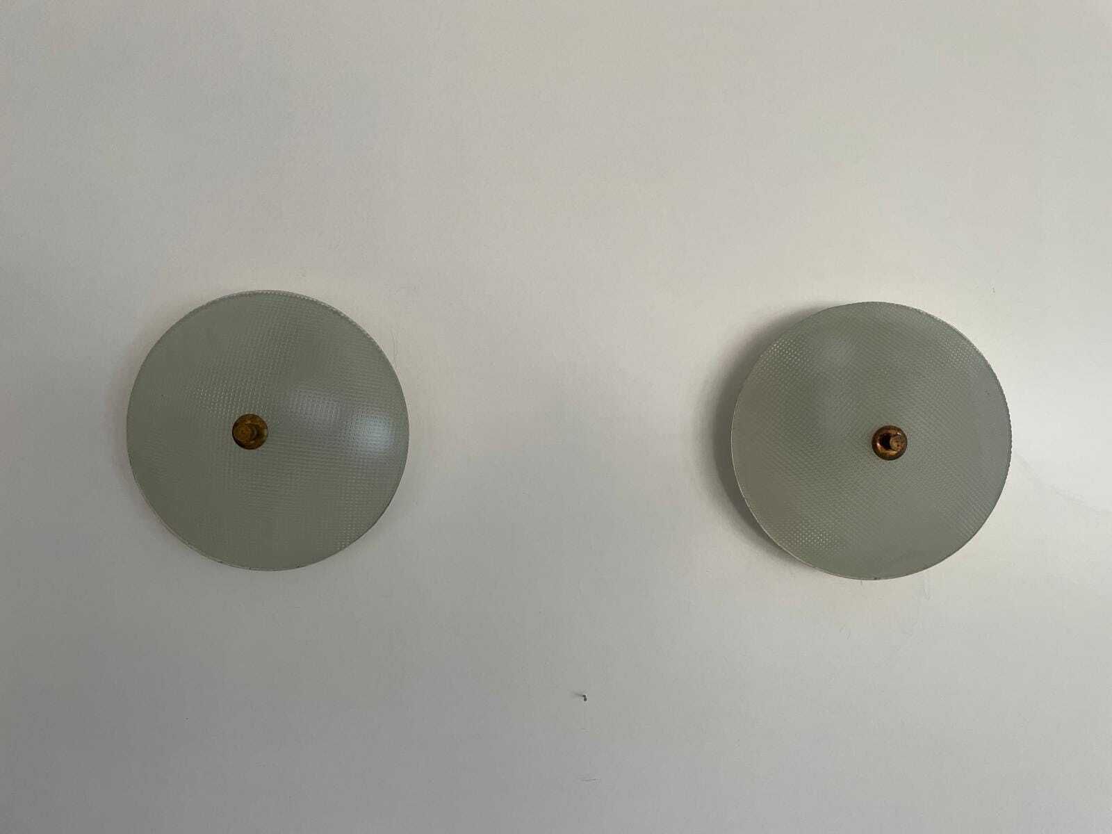 Textured Glass And White Metal Pair Of Sconces By Oscar Torlasco For Lumi, 1950s, Italy photo 2726.0