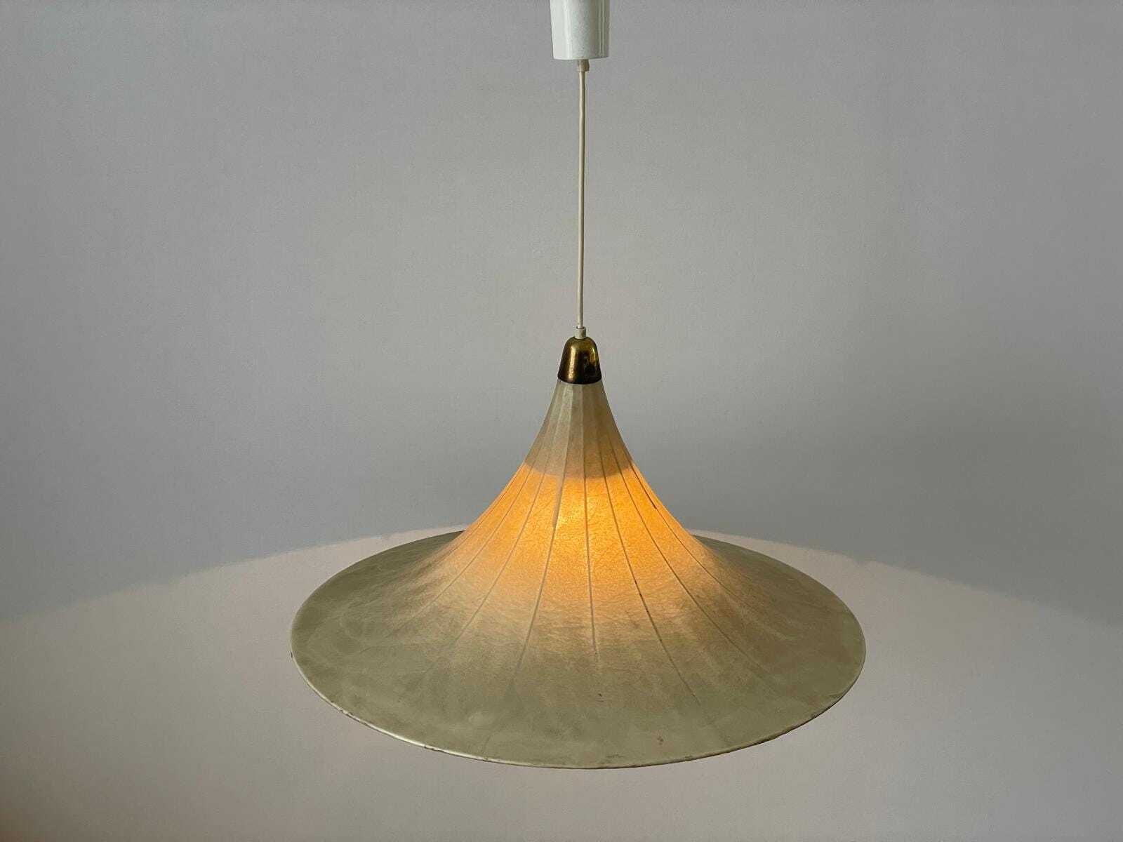 Trumpet Design Italian Xxl Cocoon Pendant Lamp, 1960s, Italy photo furniture