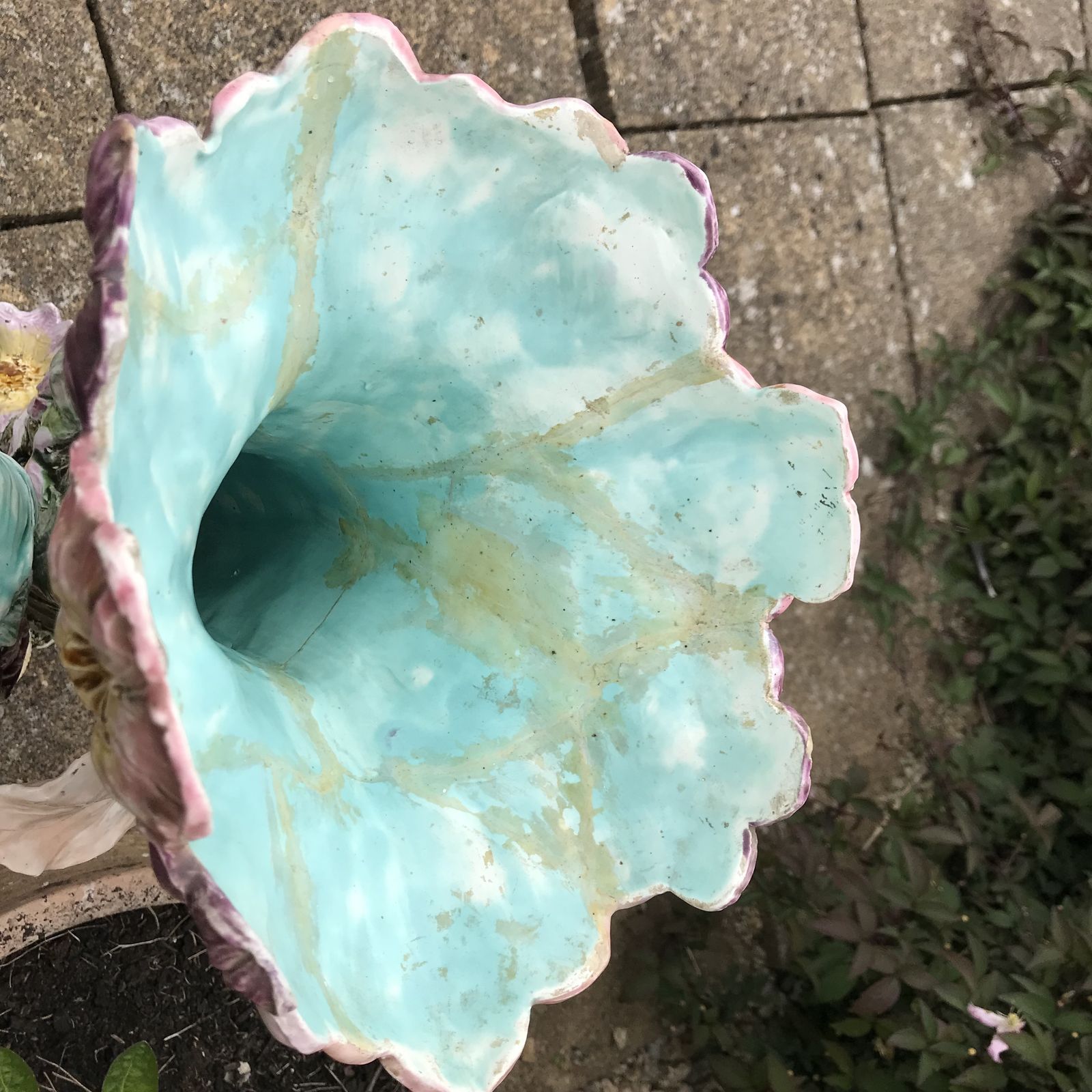 Continental Majolica Figural Flower Vase Circa 1895 photo vinterior