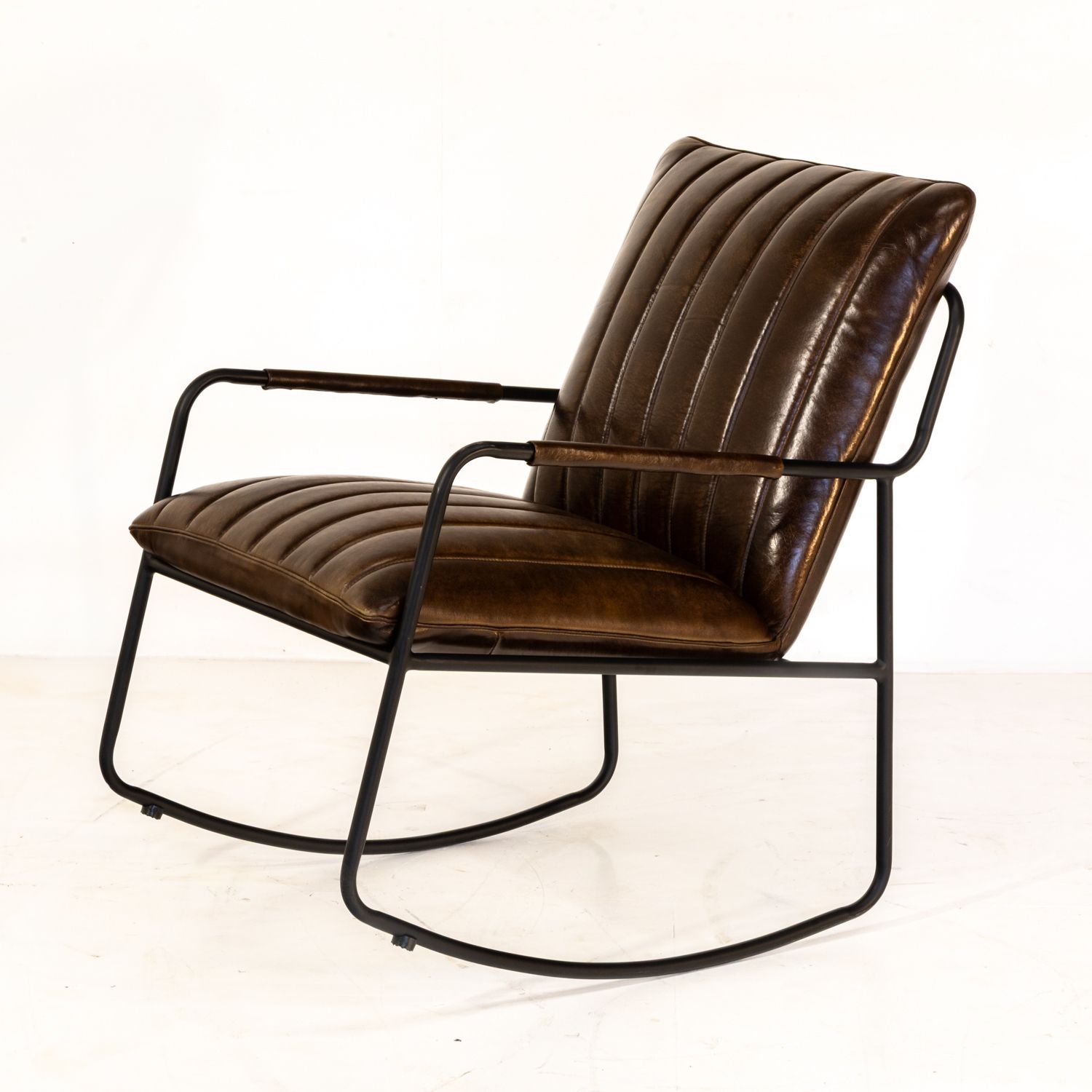 Leather And Iron Rocking Chair Mh 3035 Cig