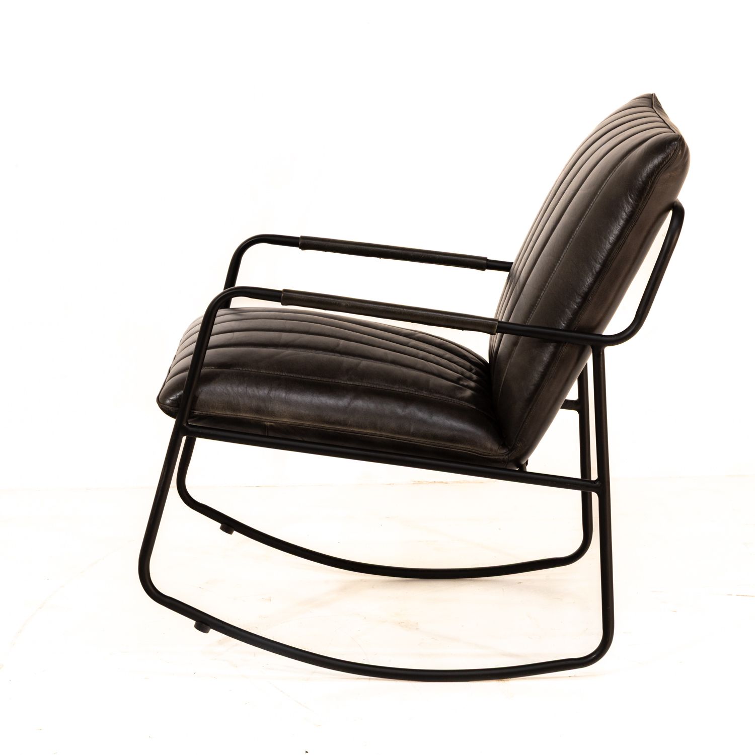 Leather And Iron Rocking Chair Mh 3035 Gry photo furniture