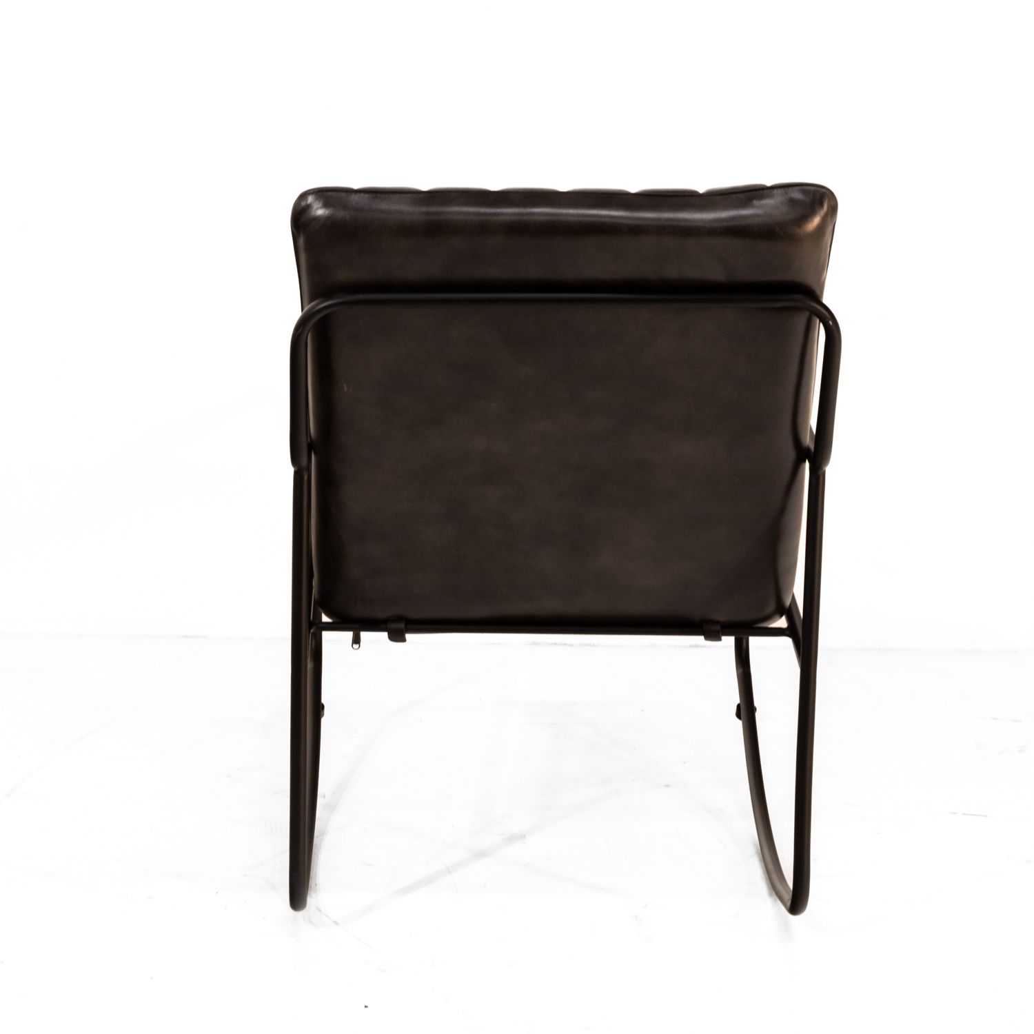Leather And Iron Rocking Chair Mh 3035 Gry photo vinterior