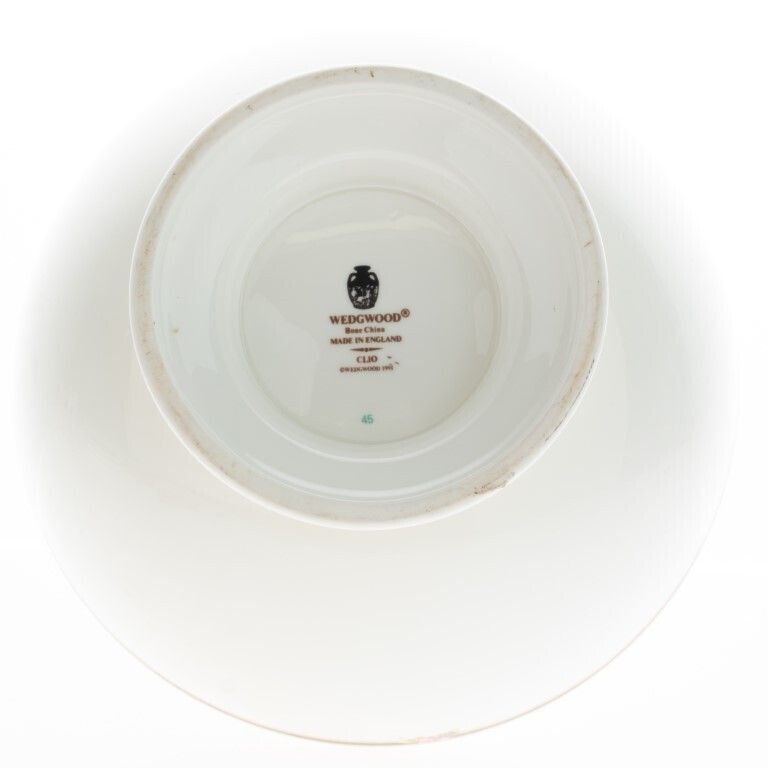 Wedgwood Black Floral Pattern Porcelain Ceramic Bowl photo furniture