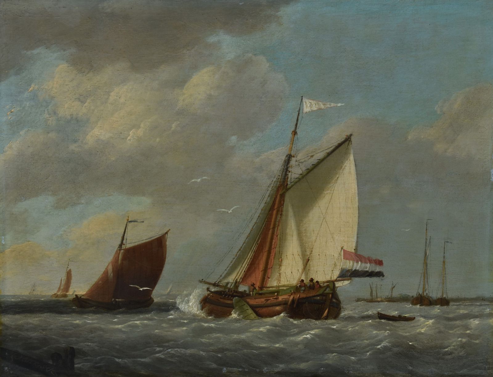 Hermanus Koekkoek, Ships Off The Dutch Coast (Circa 1850)