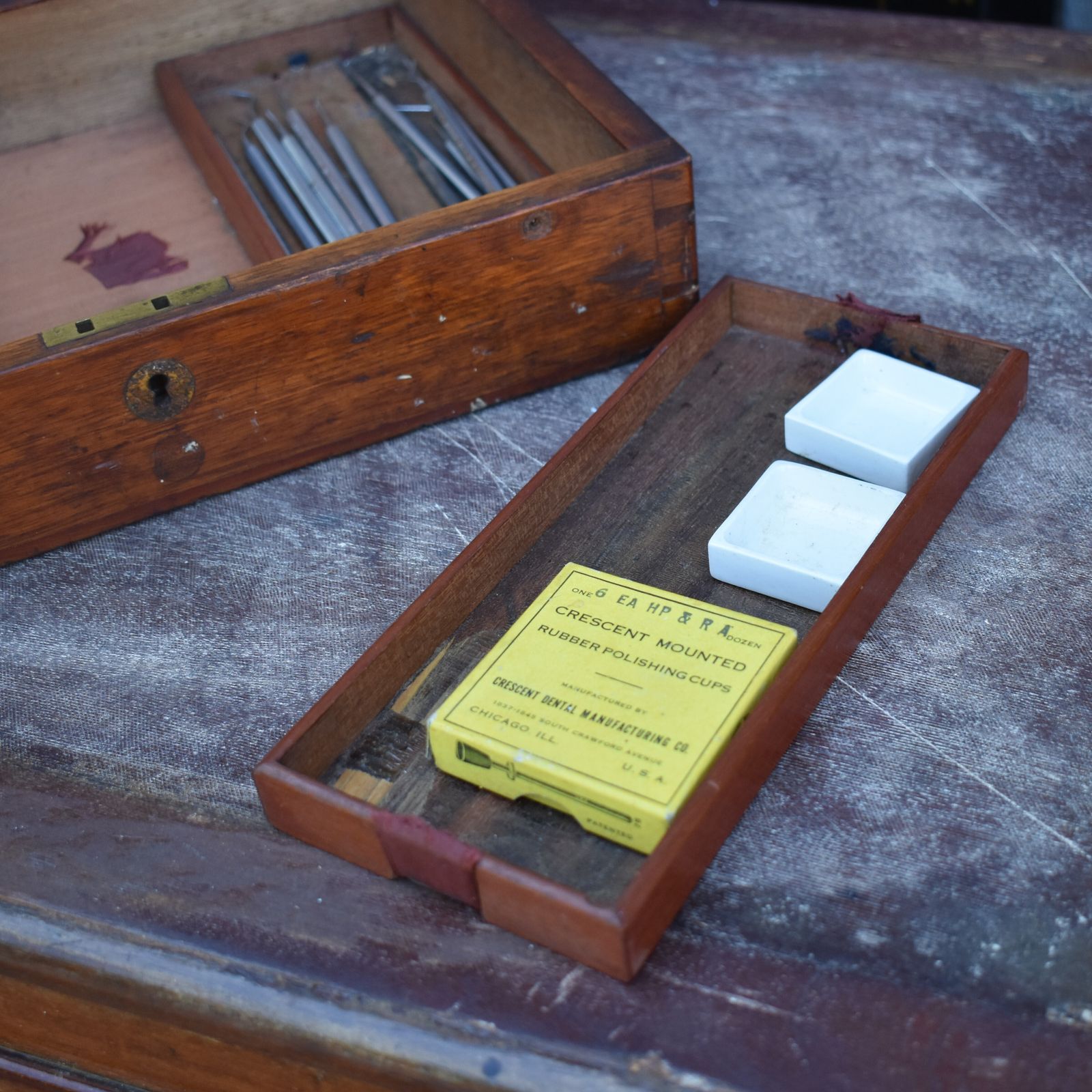 Antique J. Short Dentist Apothecary Mahogany Box Dentistry Medical Travel Case photo vinterior