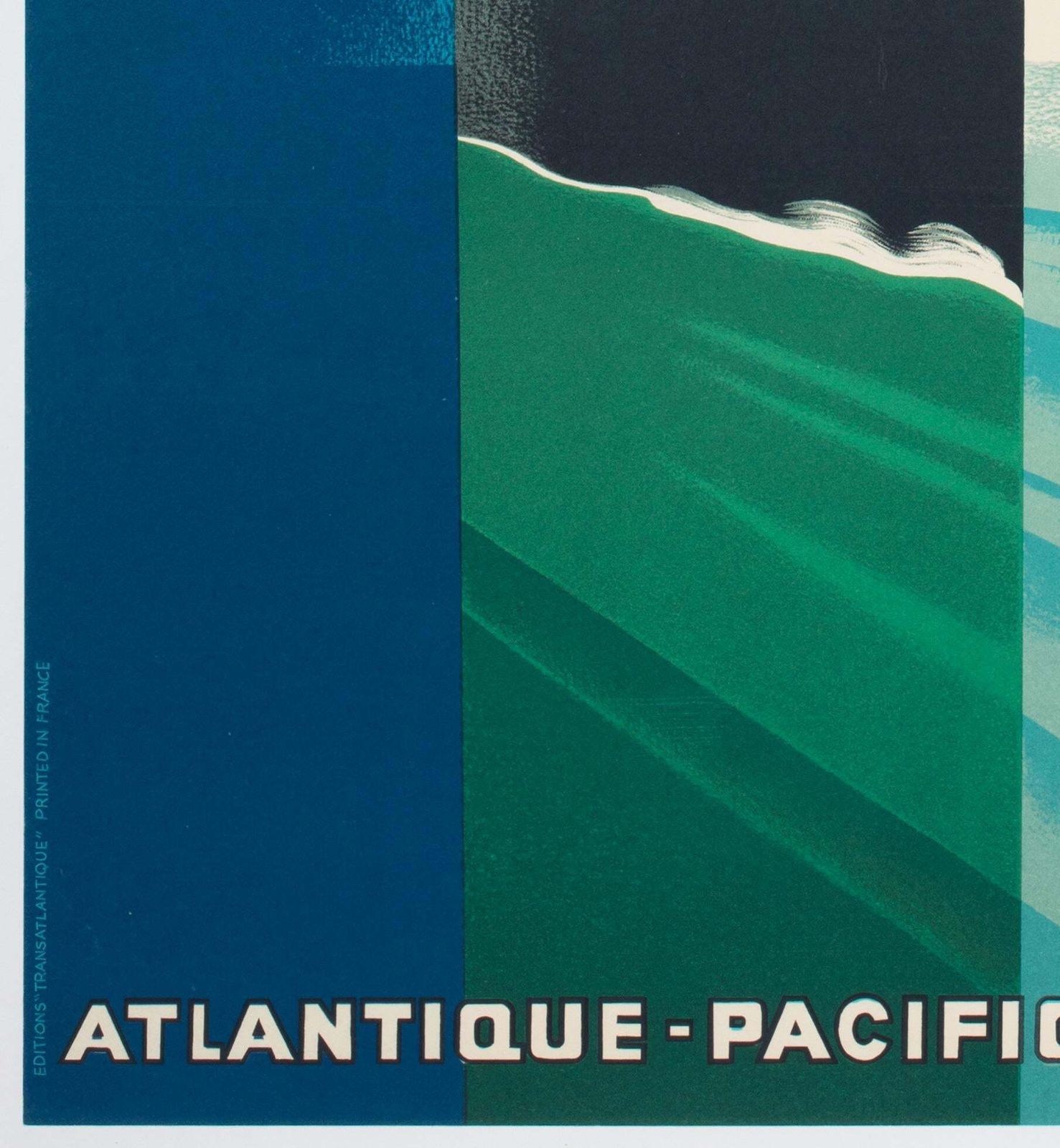 Cie Gle Transatlantique 1950s French Line Large Travel Poster, Paul Colin photo buy