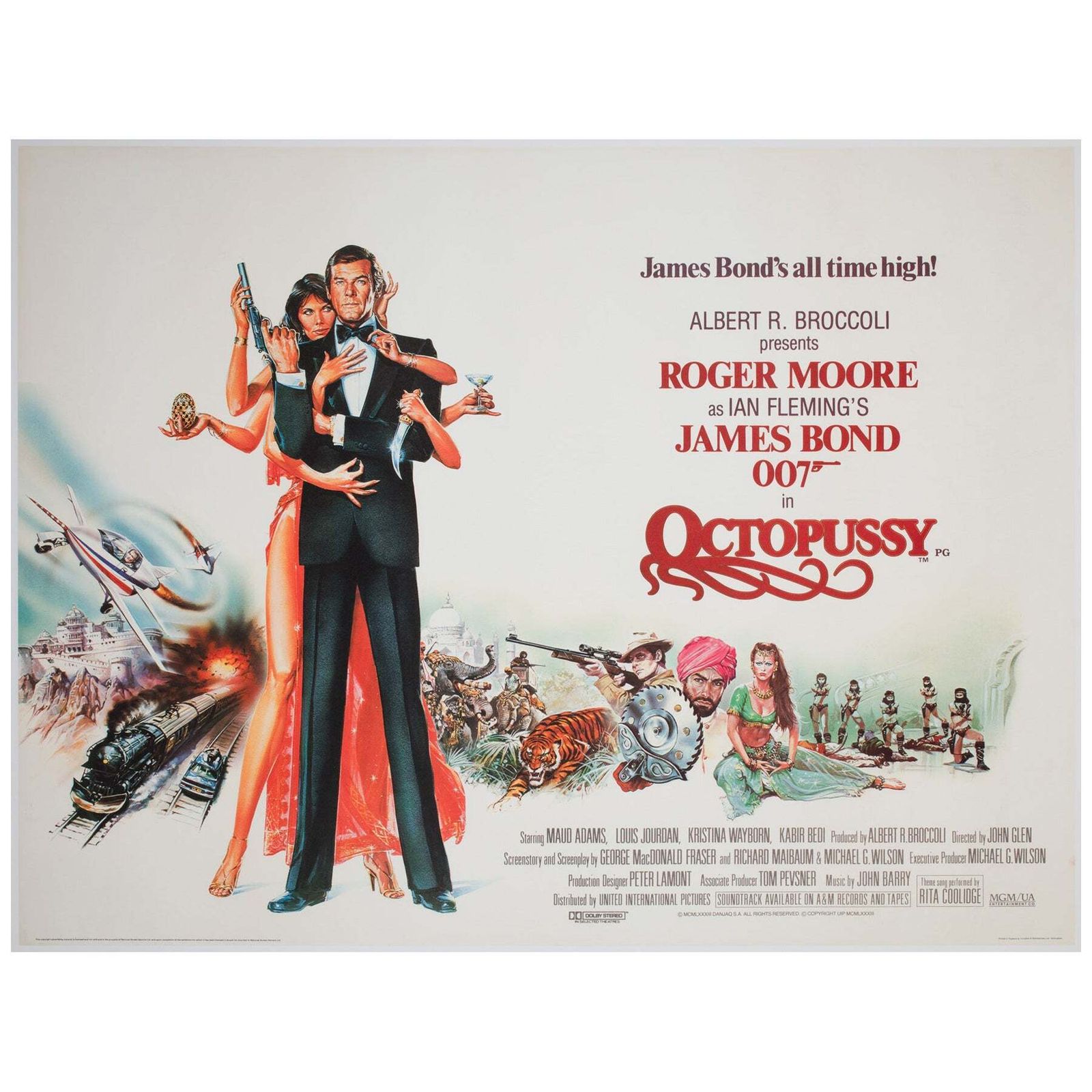 Octopussy 1983 Uk Quad Film Poster, Daniel Goozee