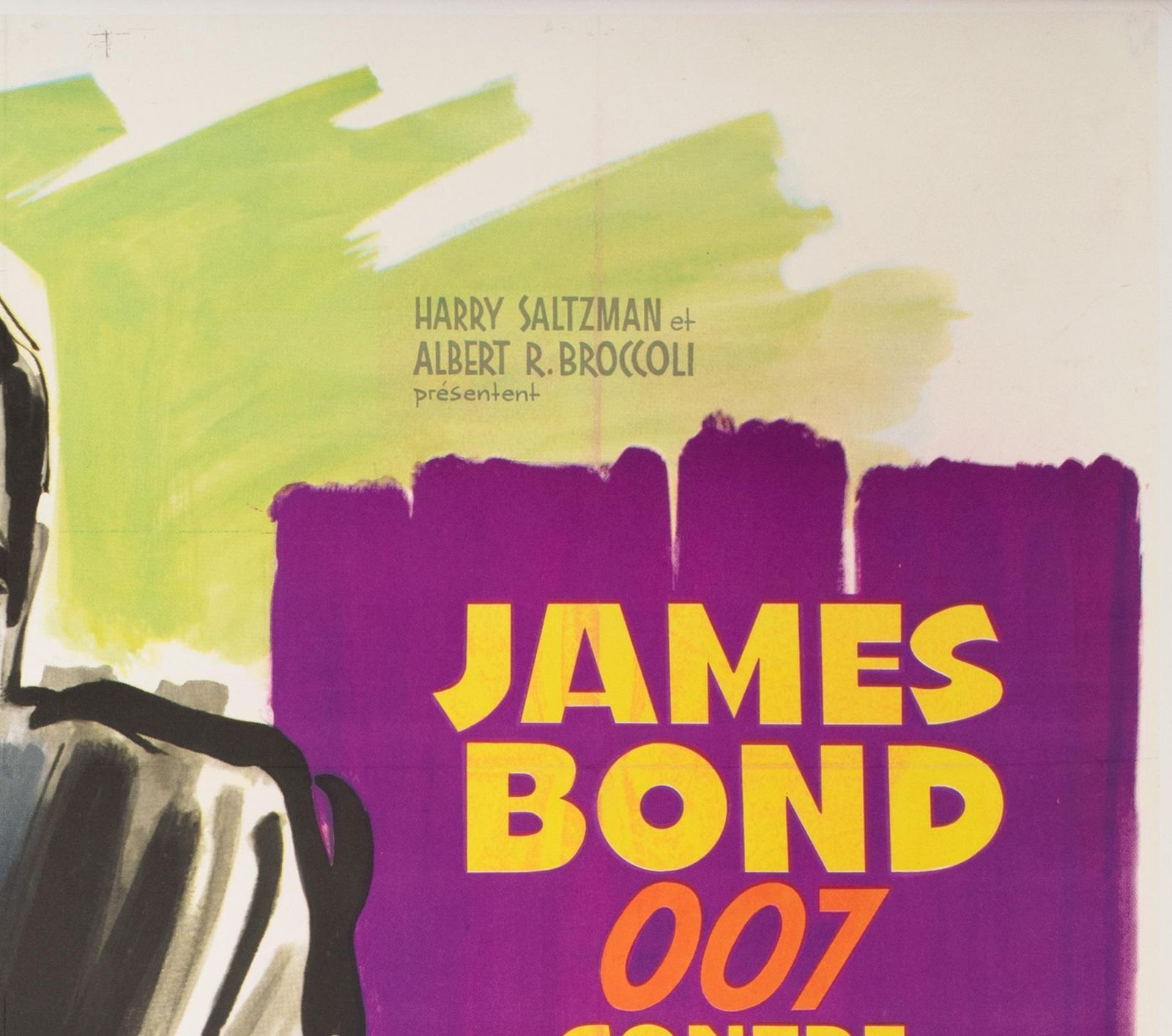 DR. No 1963 French Grande Film Movie Poster Purple Style, Bond, Boris Grinsson photo Art