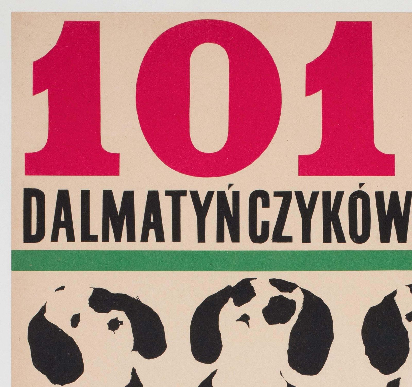 101 Dalmatians Original 1966 Polish Film Movie Poster,  Disney Liliana Baczewska photo for sale