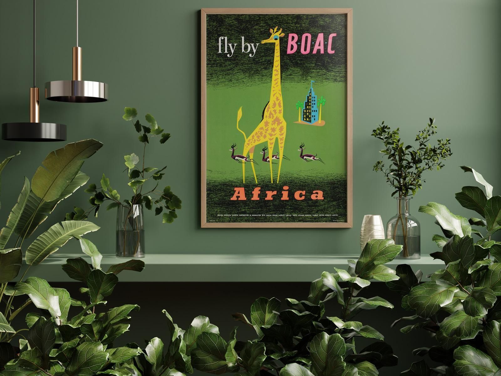 Boac Africa 1956 Travel Advertising  Poster, Maurice Laban photo furniture