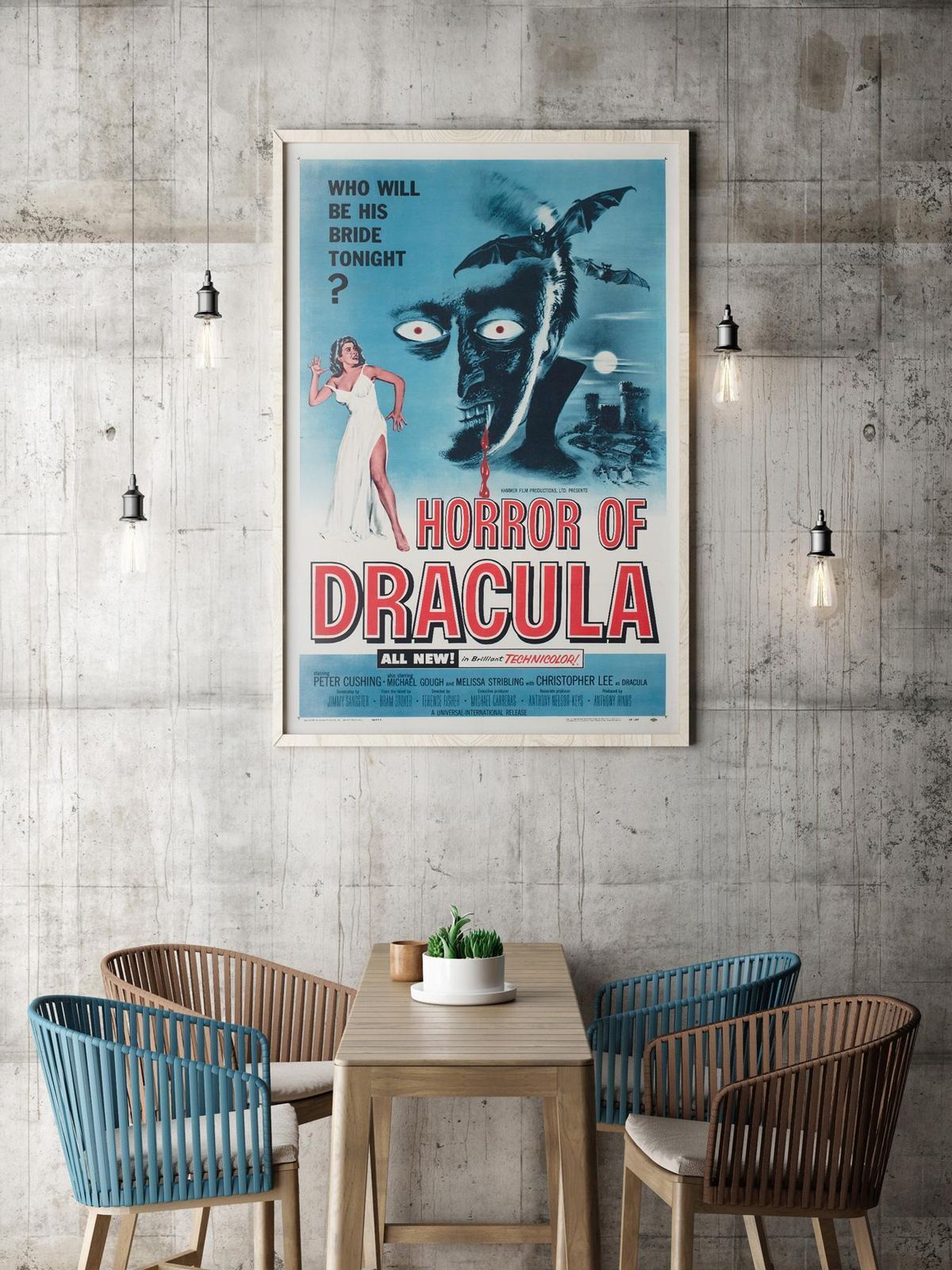 Horror Of Dracula 1958 Us 1 Sheet Blue Style Film Poster, Joseph Smith photo furniture