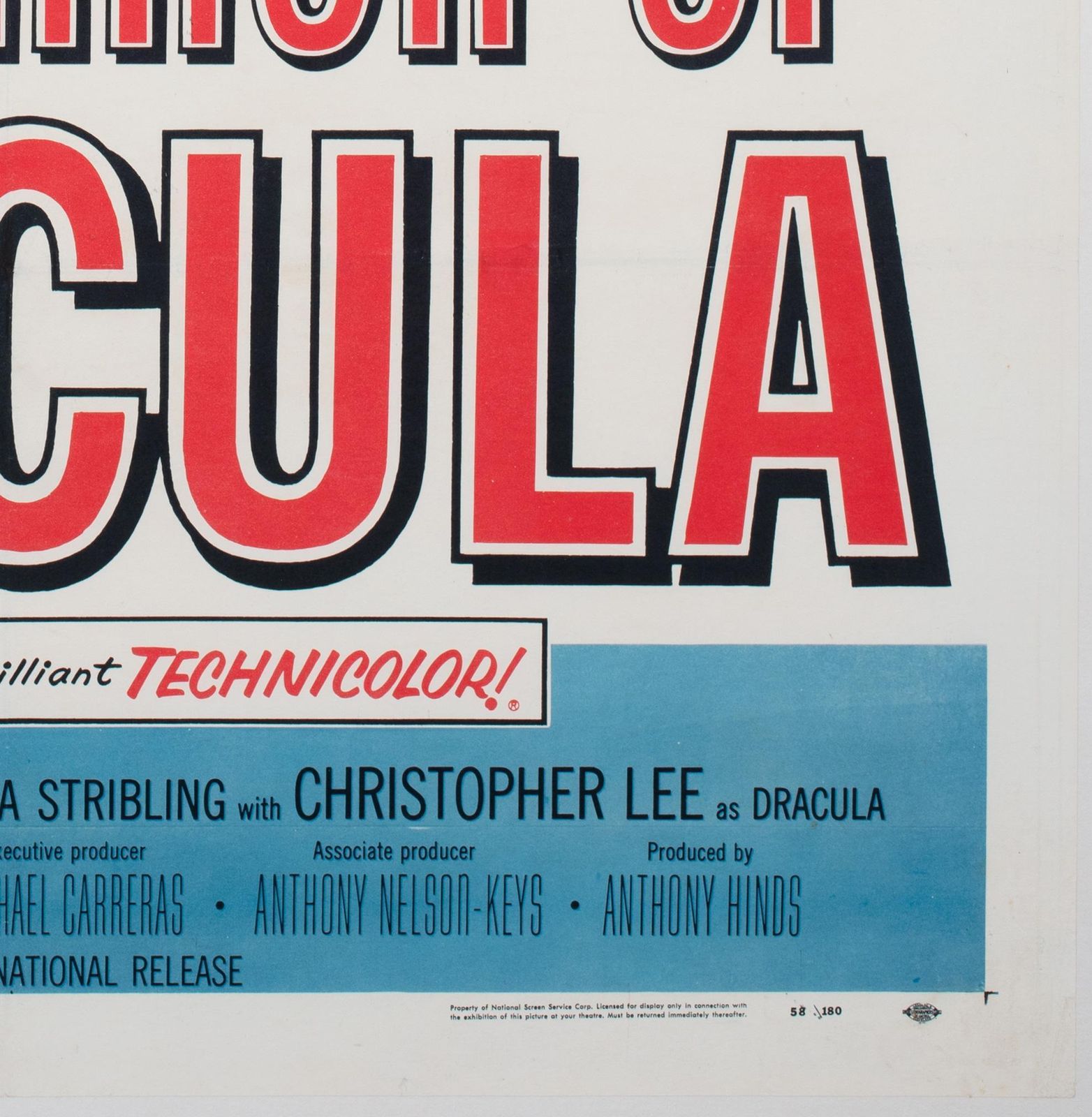 Horror Of Dracula 1958 Us 1 Sheet Blue Style Film Poster, Joseph Smith photo vintage