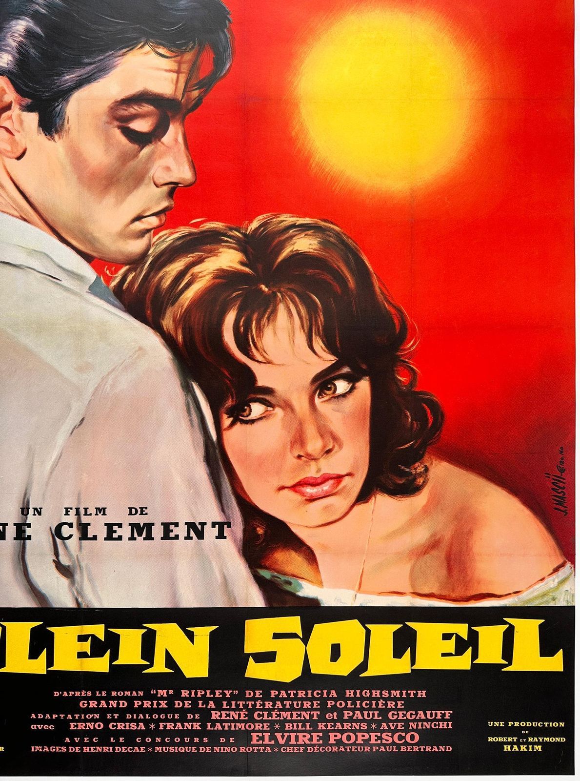 Plein Soleil / Purple Moon 1960 French Grande Film Movie Poster, Jean Mascii photo 3714.0