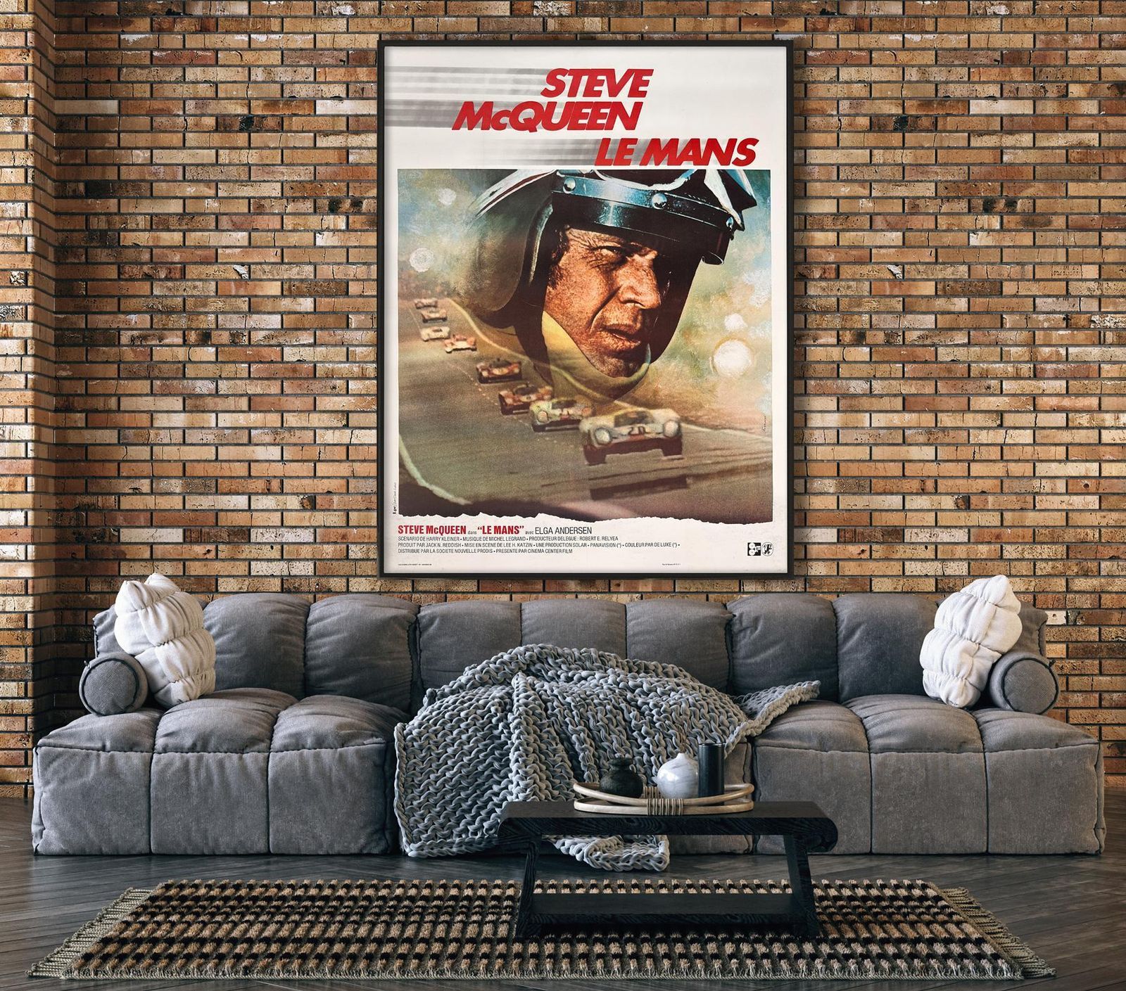 Le Mans  R1971 French Grande Film Movie Poster, Rene Ferracci photo furniture