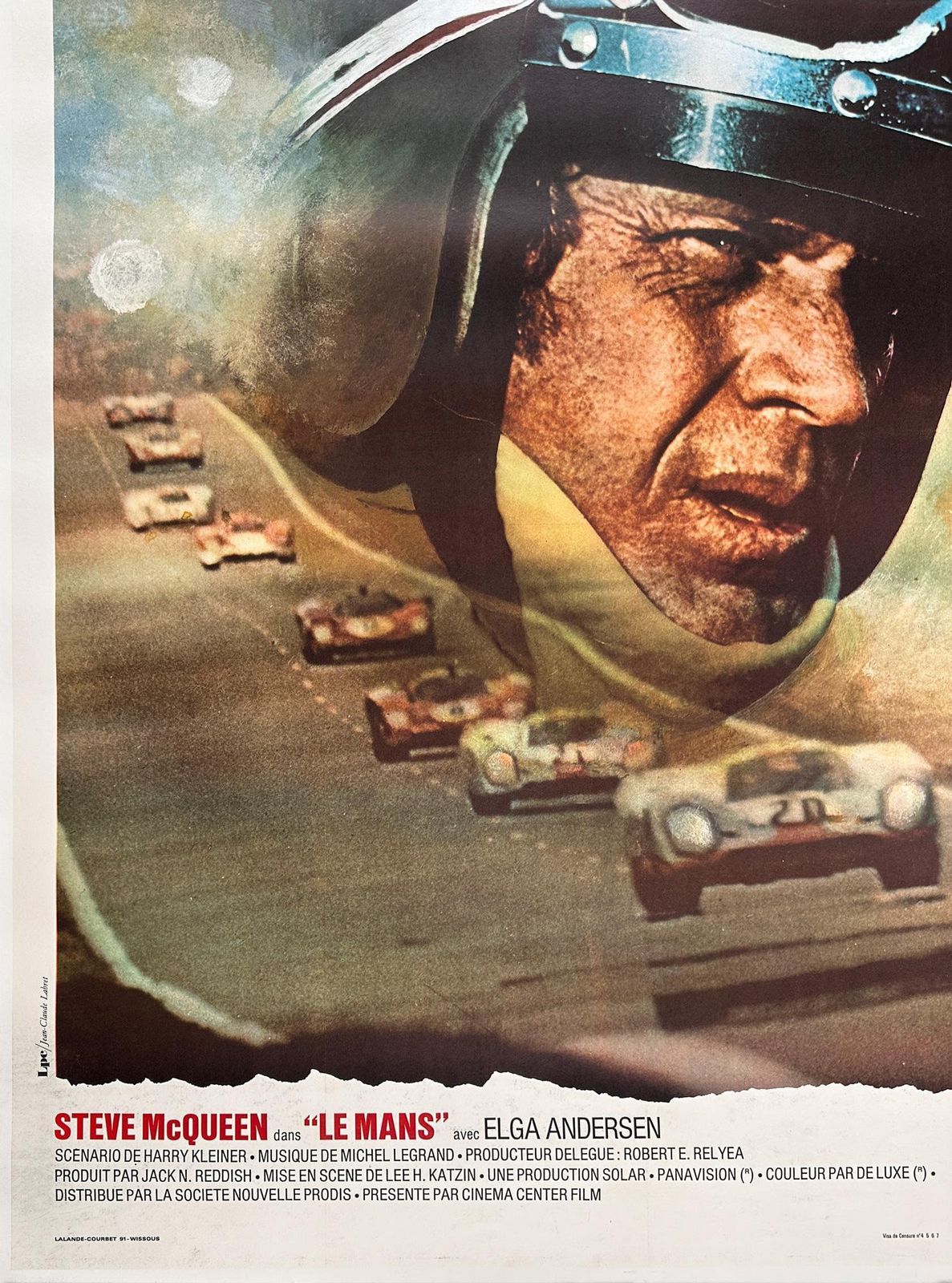 Le Mans  R1971 French Grande Film Movie Poster, Rene Ferracci photo for sale