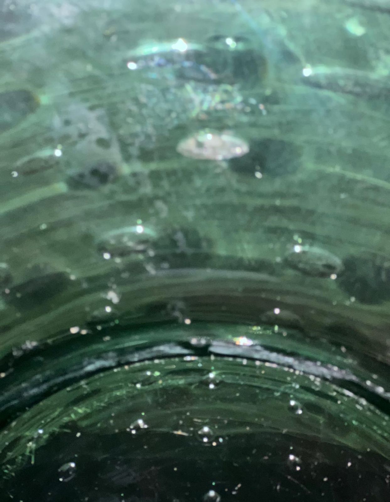 Mid Century Murano Bullicante Glass Centerpiece Bowl In Pale Green photo vinterior