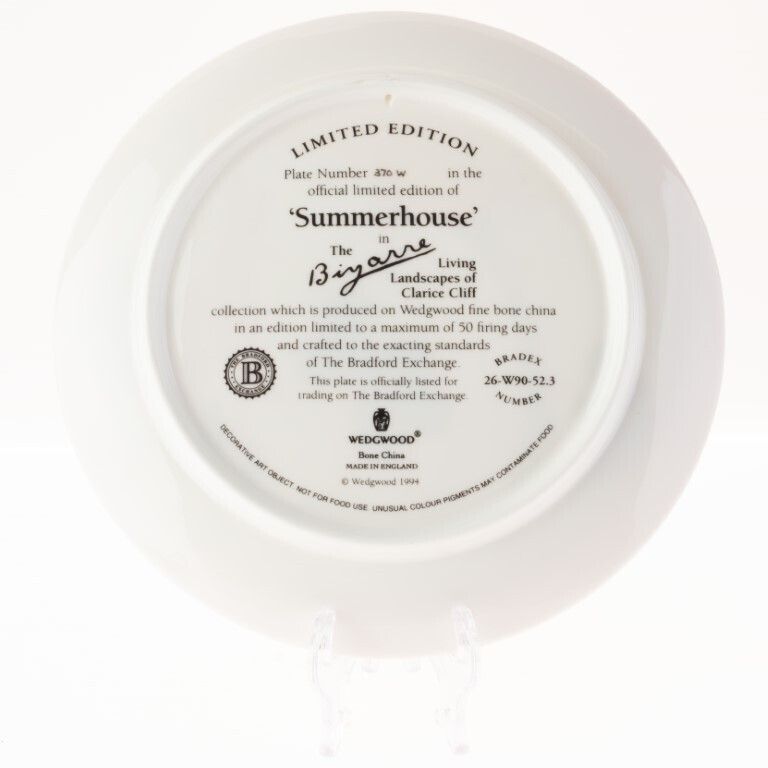 Limited Edition Clarice Cliff Bizarre Series “Summerhouse” Porcelain Plate By Wedgwood photo furniture