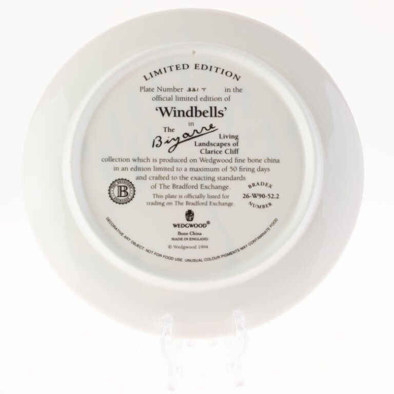 Limited Edition Clarice Cliff Bizarre Series “Windbells” Porcelain Plate By Wedgwood photo furniture