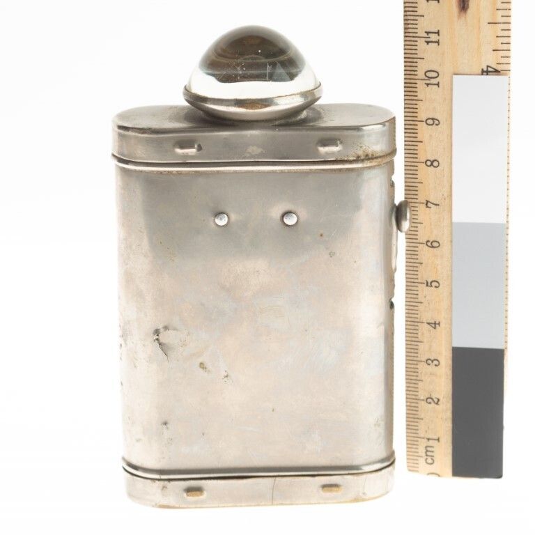 Antique 1943’s Tin Glass Shade Flashlight Torch photo furniture