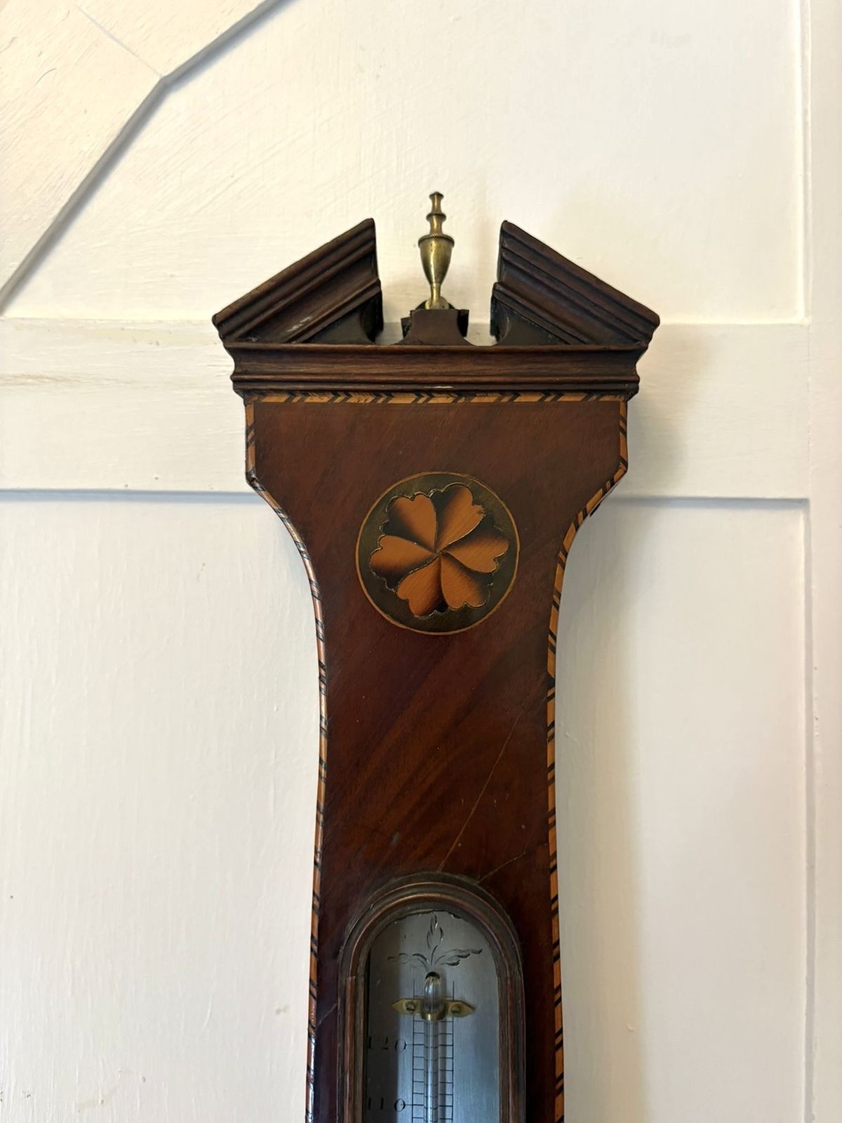 Antique Quality Mahogany Shell Inlaid Banjo Barometer photo 1395.0
