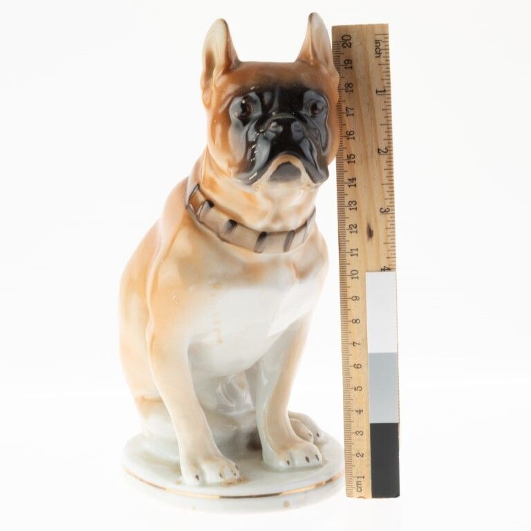 Mid Century Russian Ussr Ceramic Porcelain Pottery Pit Bull Dog Figure photo for sale