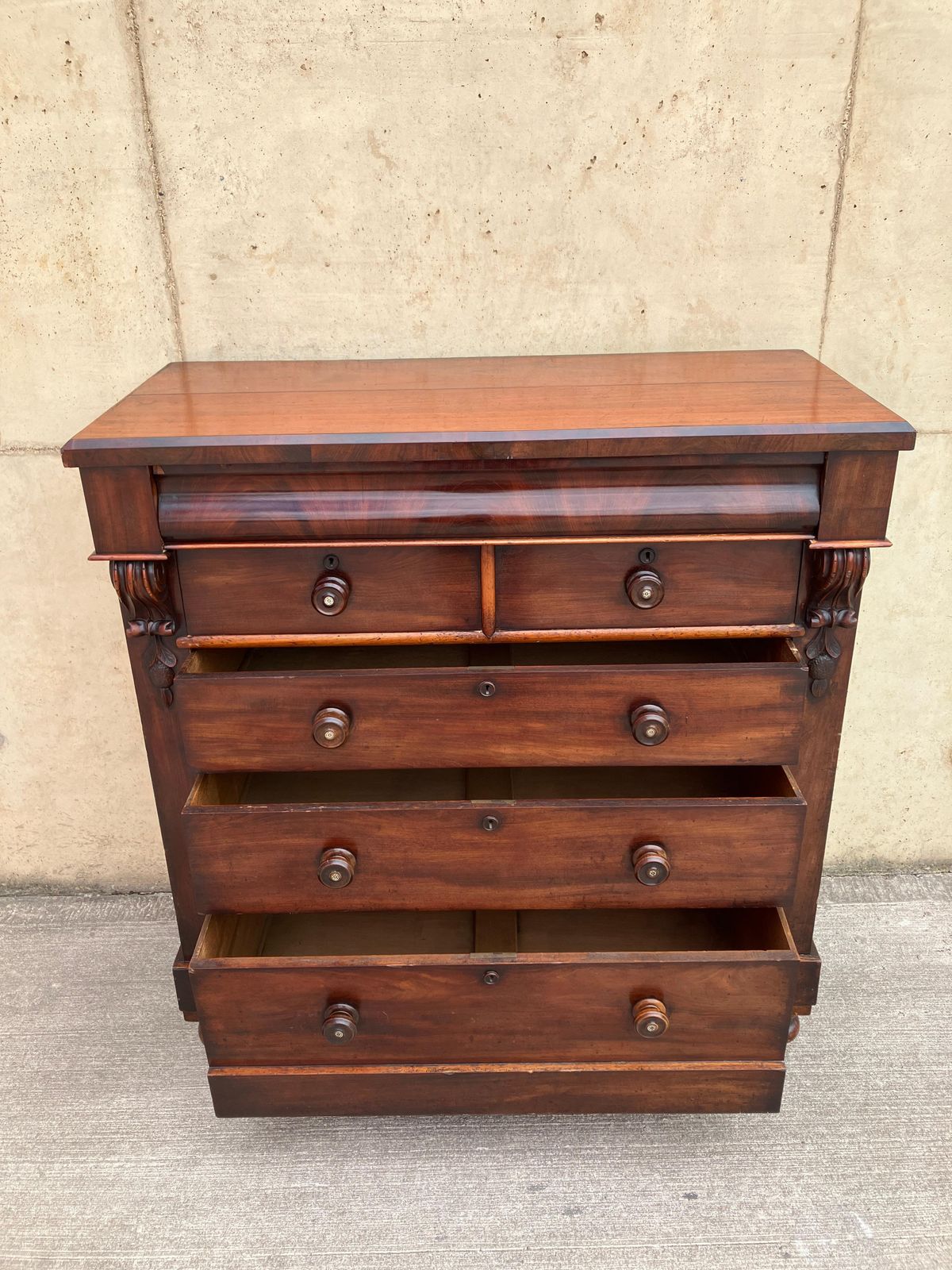 photo for sale Large Antique Victorian Solid Mahogany Chest Of Drawers