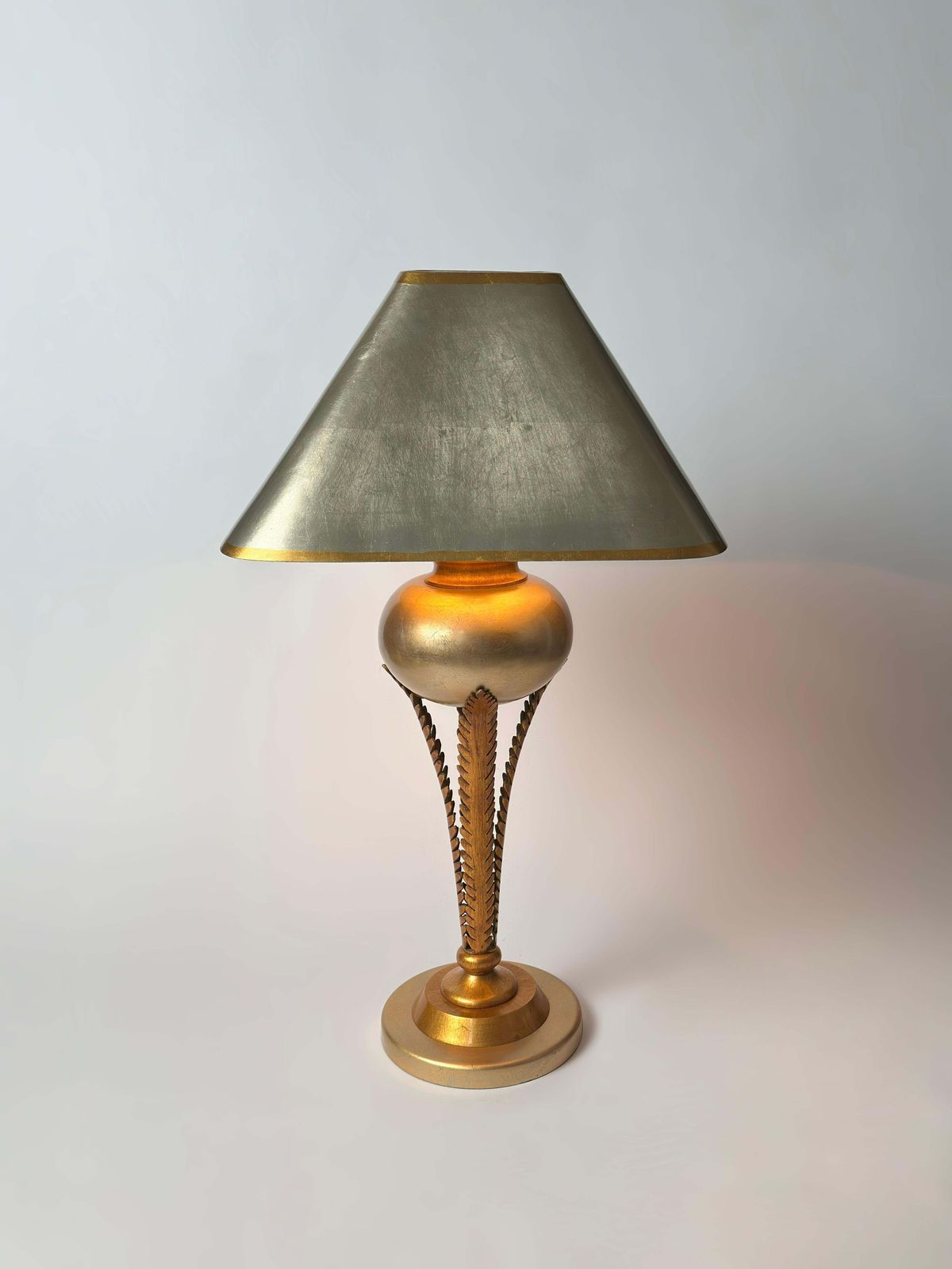 Hollywood Regency Style Gilded Palm Tree Lamp By Lam Lee, Leeazanne  C.1980s photo for sale