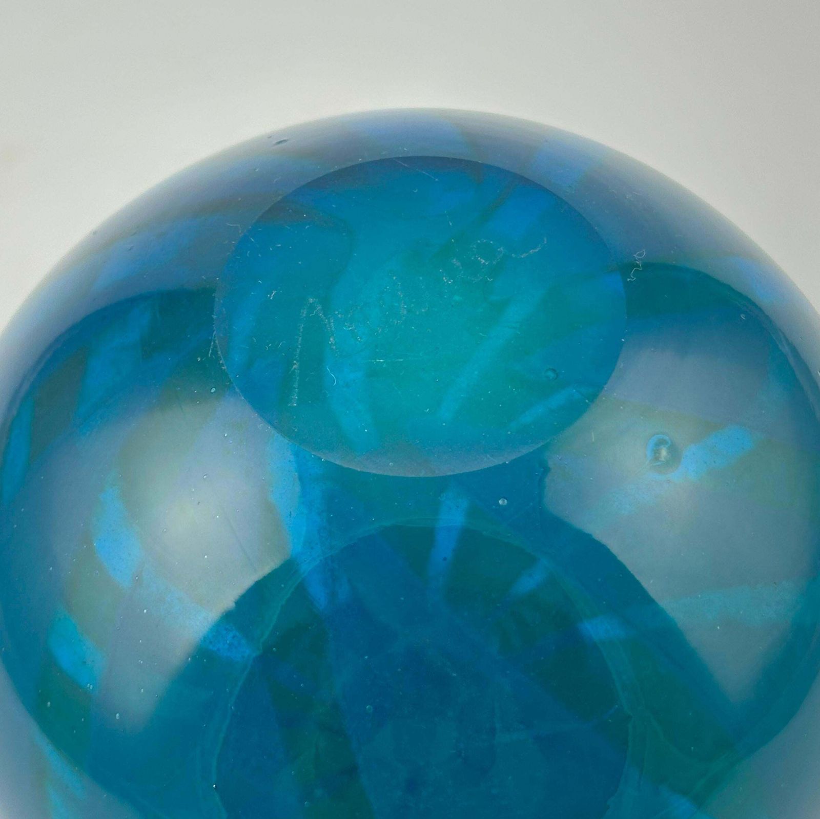 Mdina Glass Azure Blue And Turquoise ‘Ming’ Bottle Vase, Malta, 1970s photo vinterior