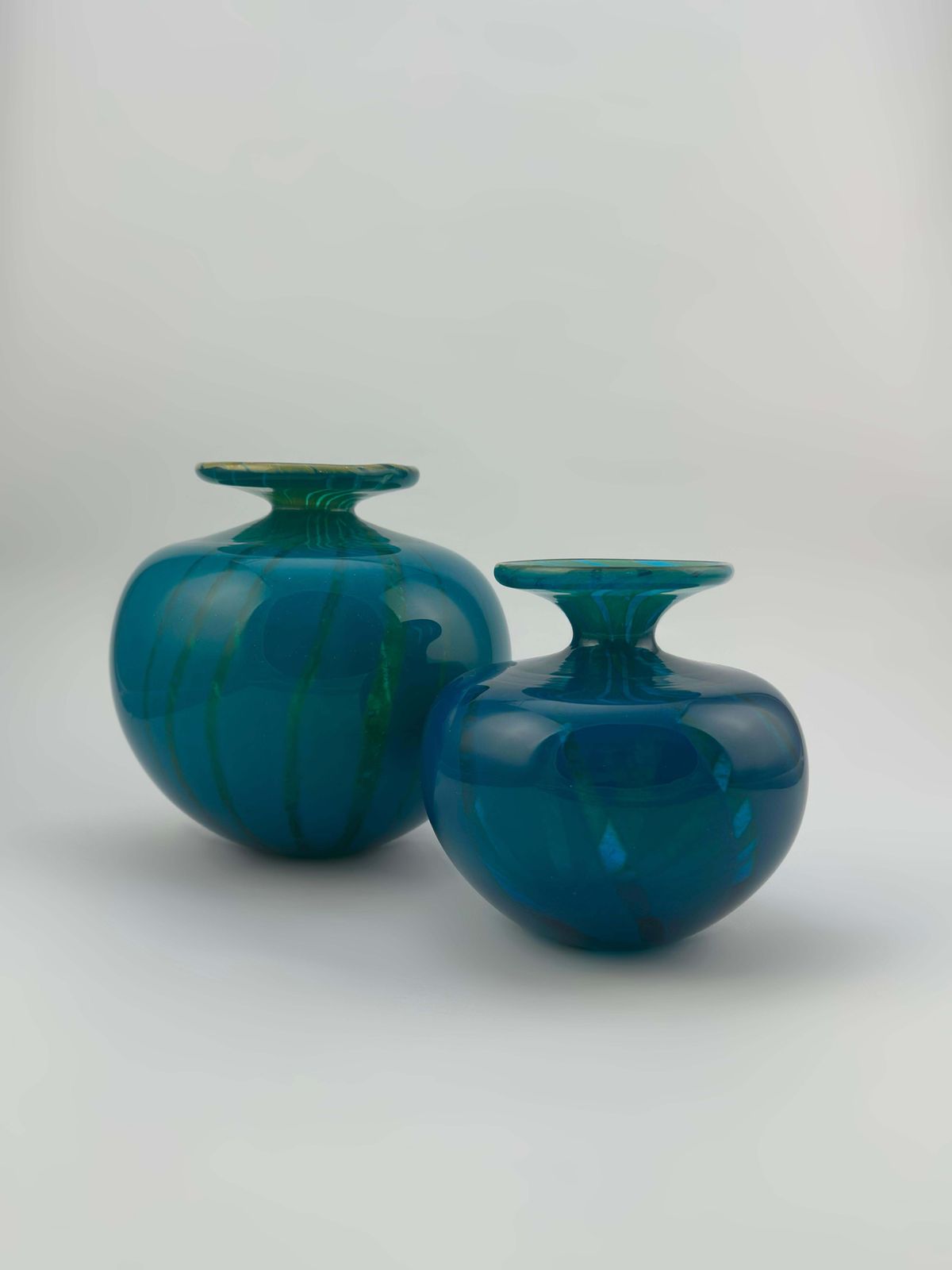 Mdina Glass Azure Blue And Turquoise ‘Ming’ Bottle Vase, Malta, 1970s photo buy