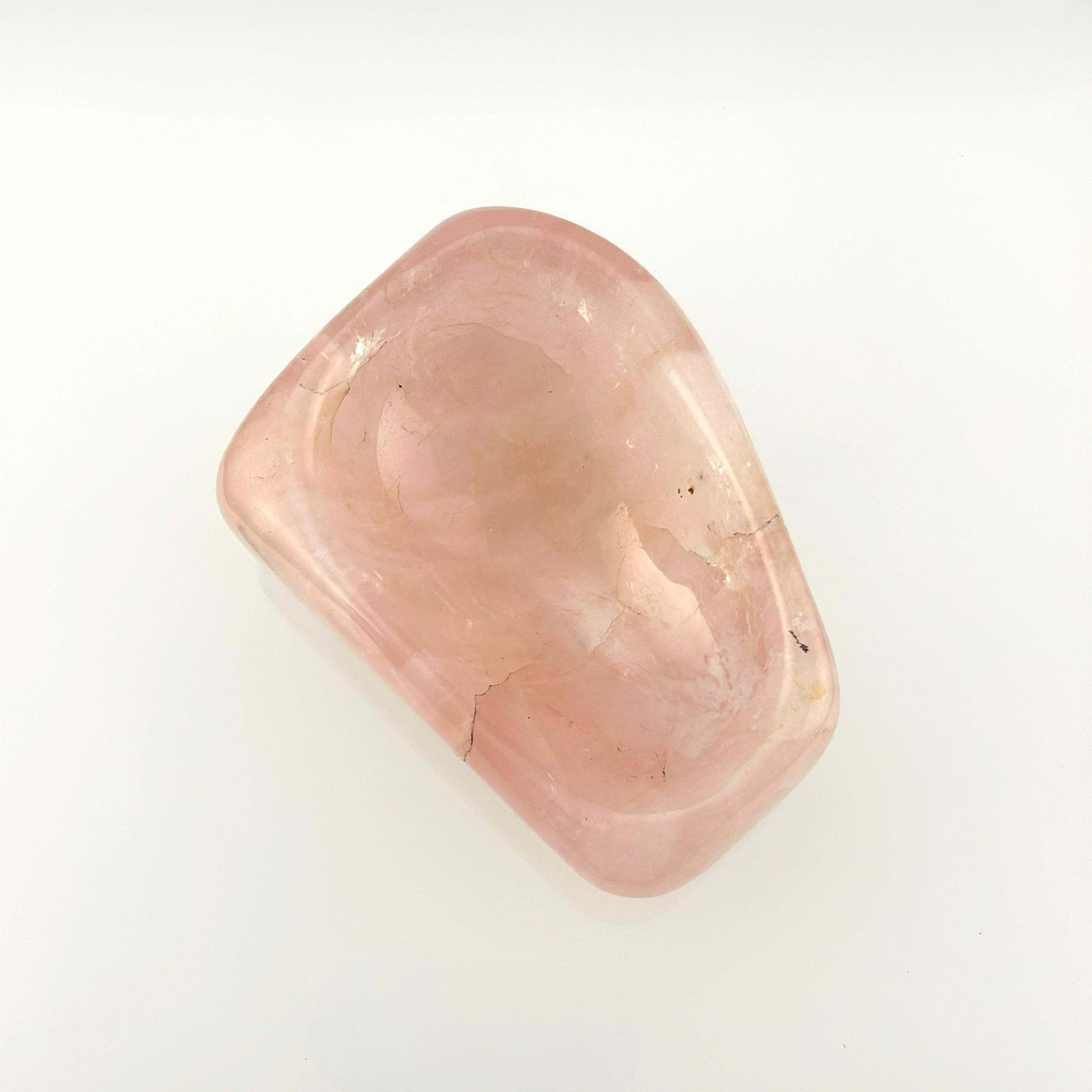 Rose Quartz, Natural Crystal, Polished Freeform Bowl, Brazil photo buy
