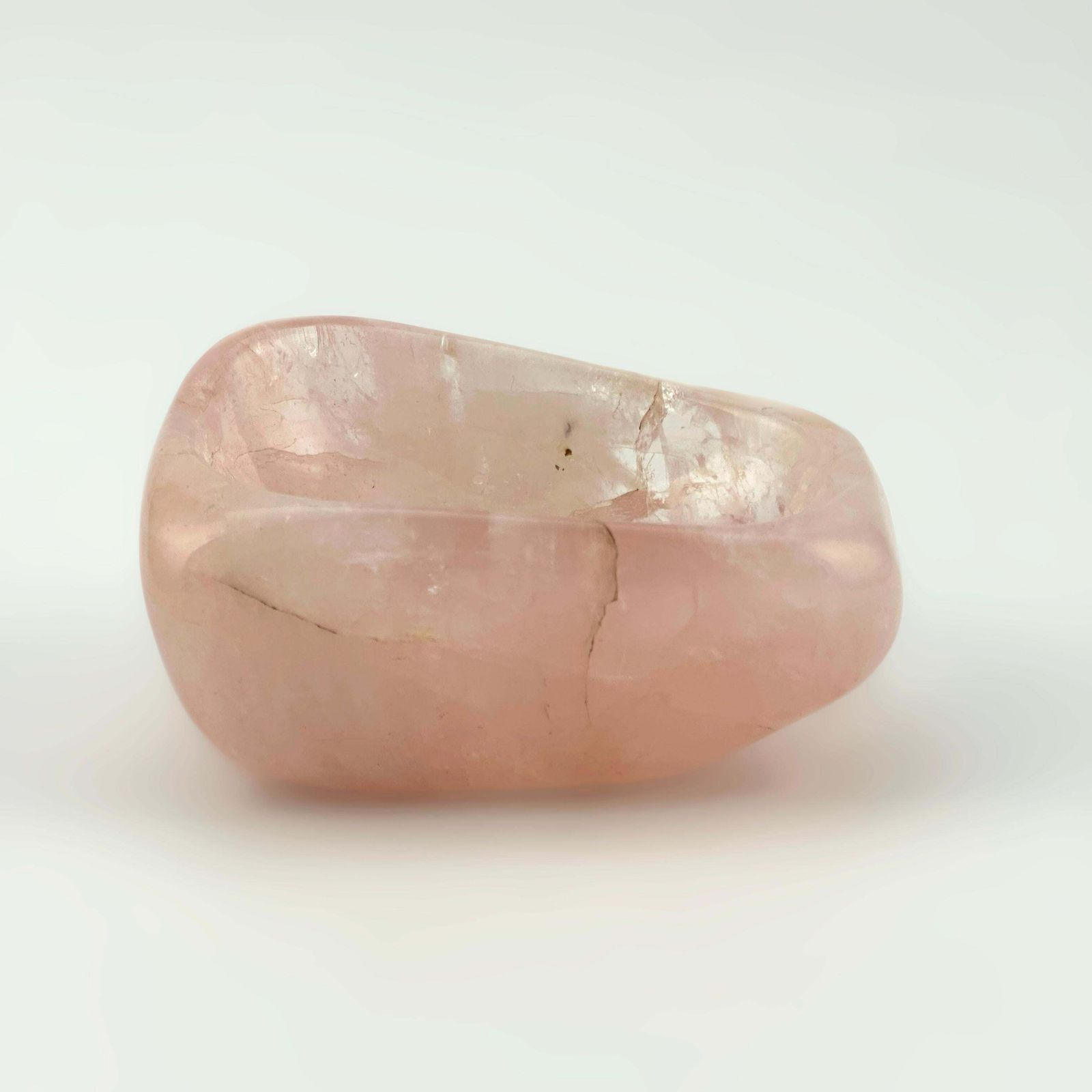 Rose Quartz, Natural Crystal, Polished Freeform Bowl, Brazil photo vintage